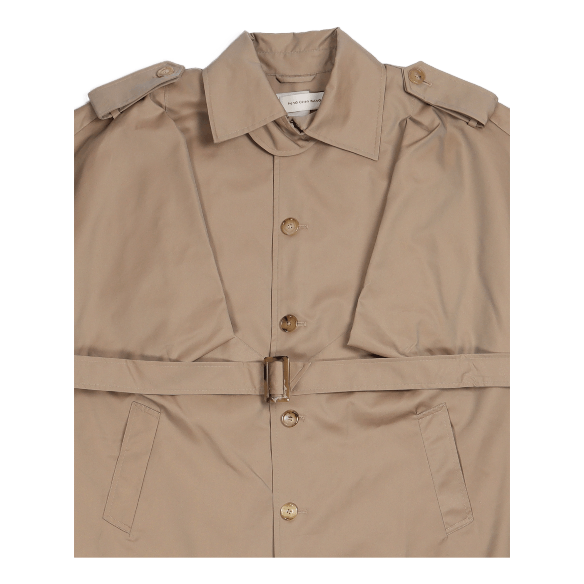 Feng Chen Wang Sleeveless Trench Coat Khaki
