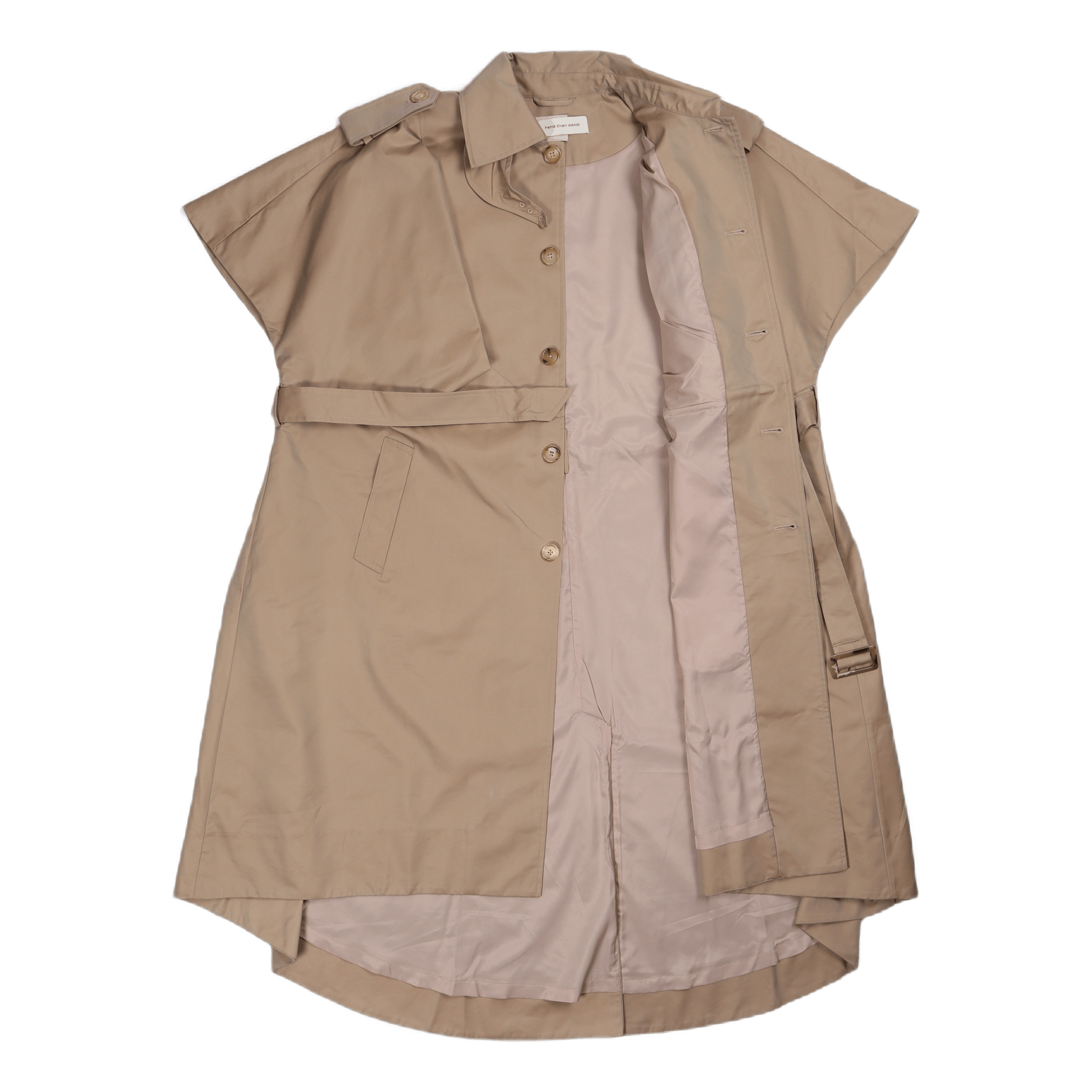 Feng Chen Wang Sleeveless Trench Coat Khaki