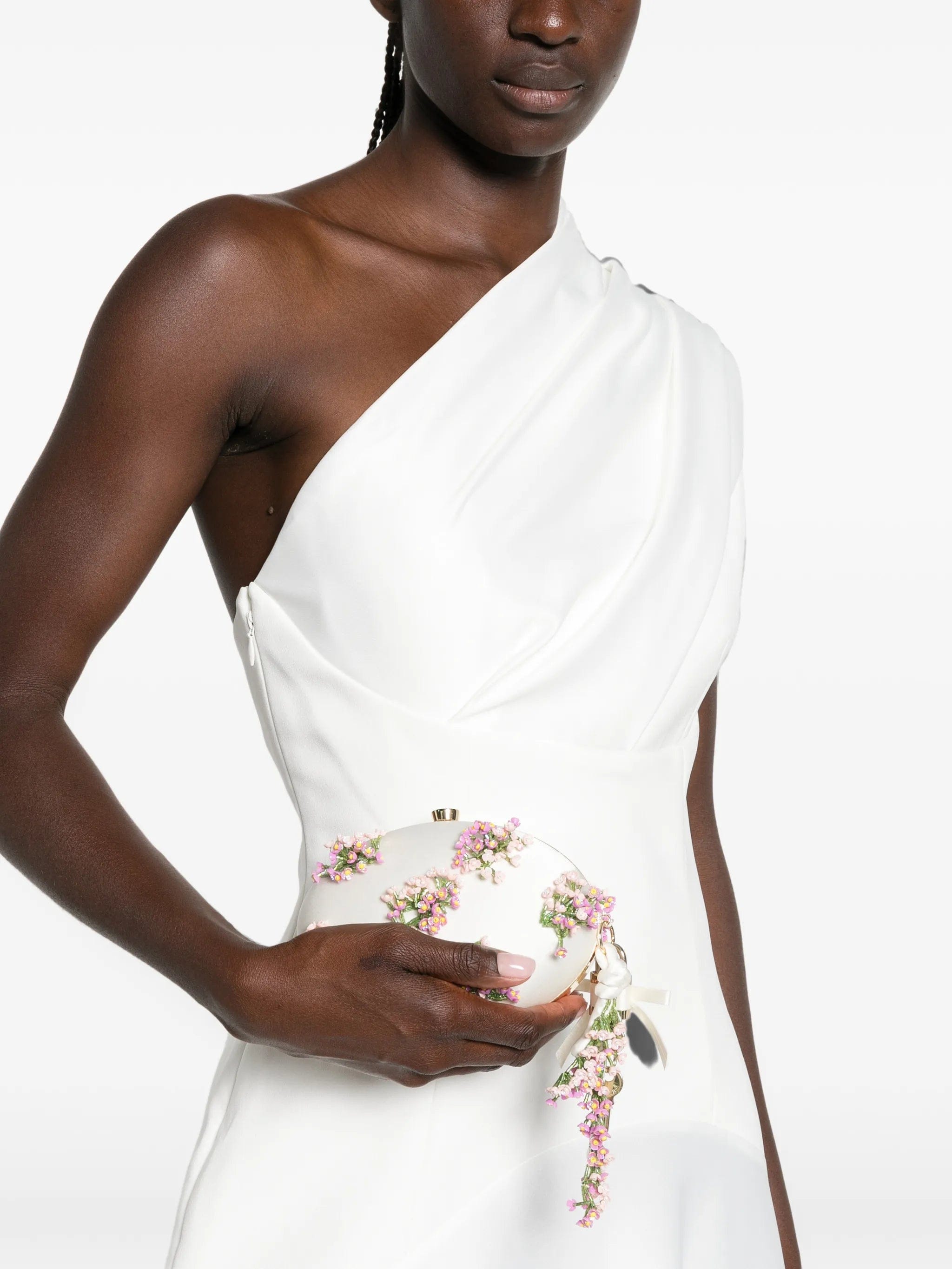 Solace London one - shoulder draped maxi dress