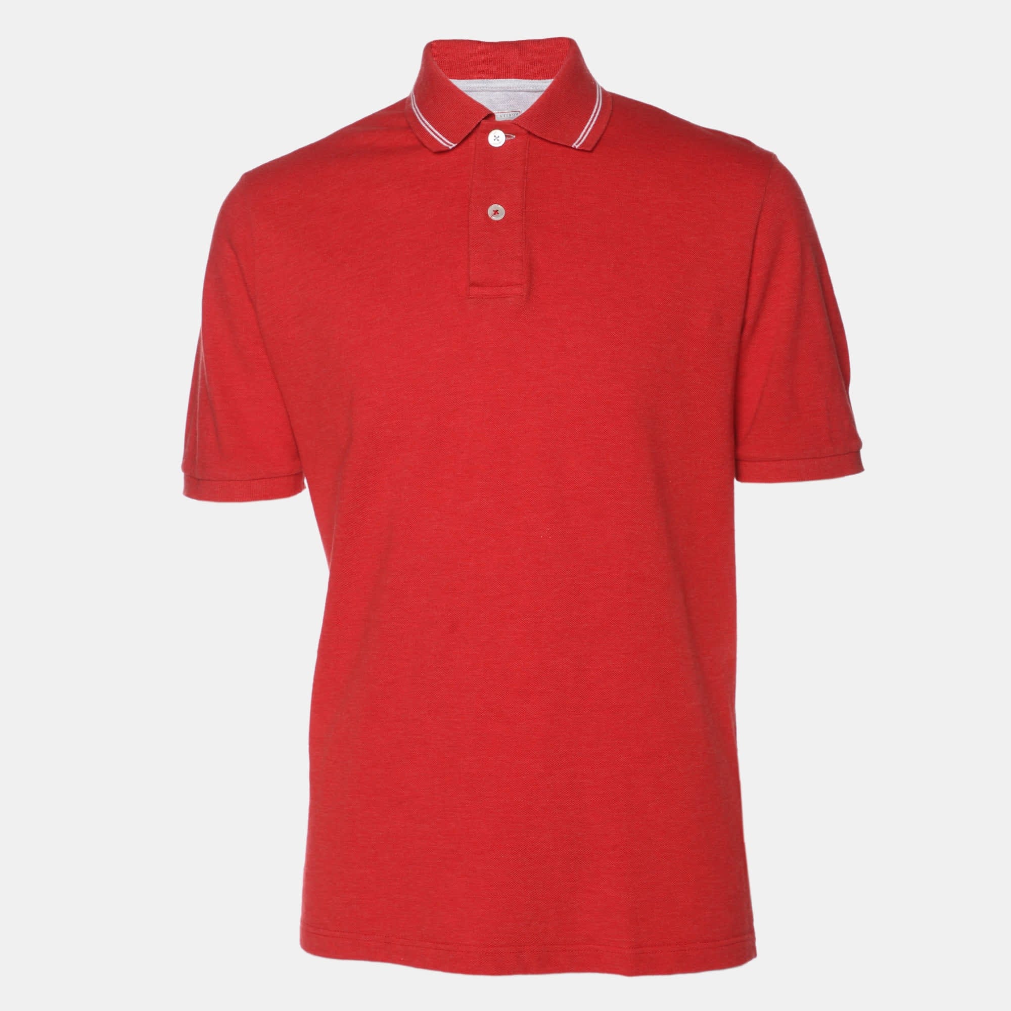 Knit Red Knit Button Polo T - Shirt
