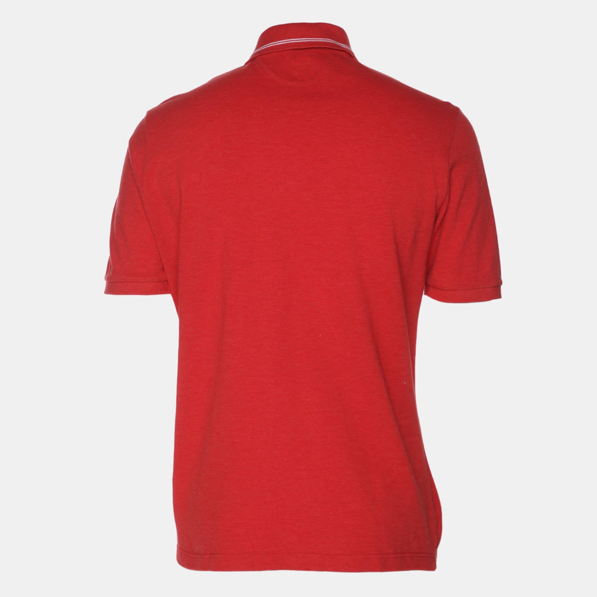 Knit Red Knit Button Polo T - Shirt