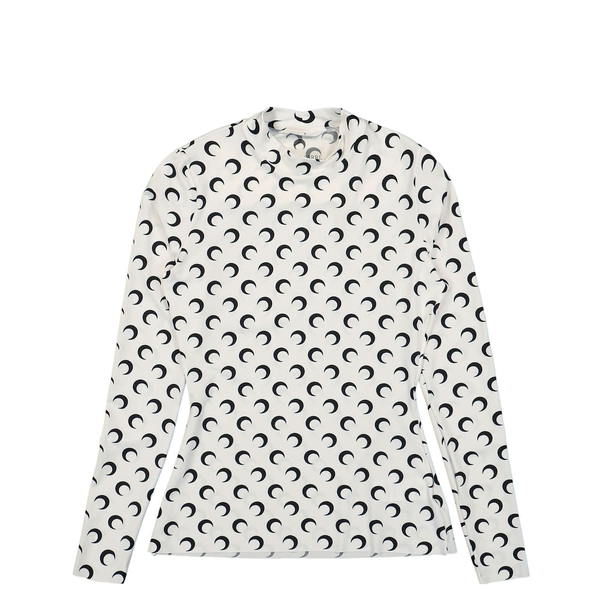 Marine Serre Recycled Moon Jersey SS Highneck Top