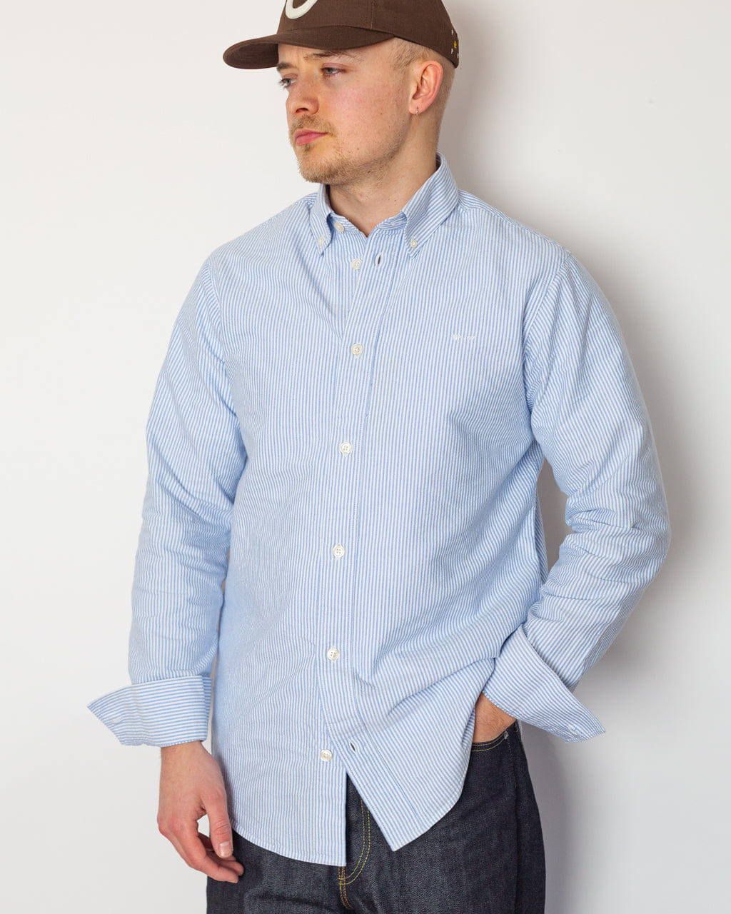NN07 Colby Oxford Shirt - Blue Stripe
