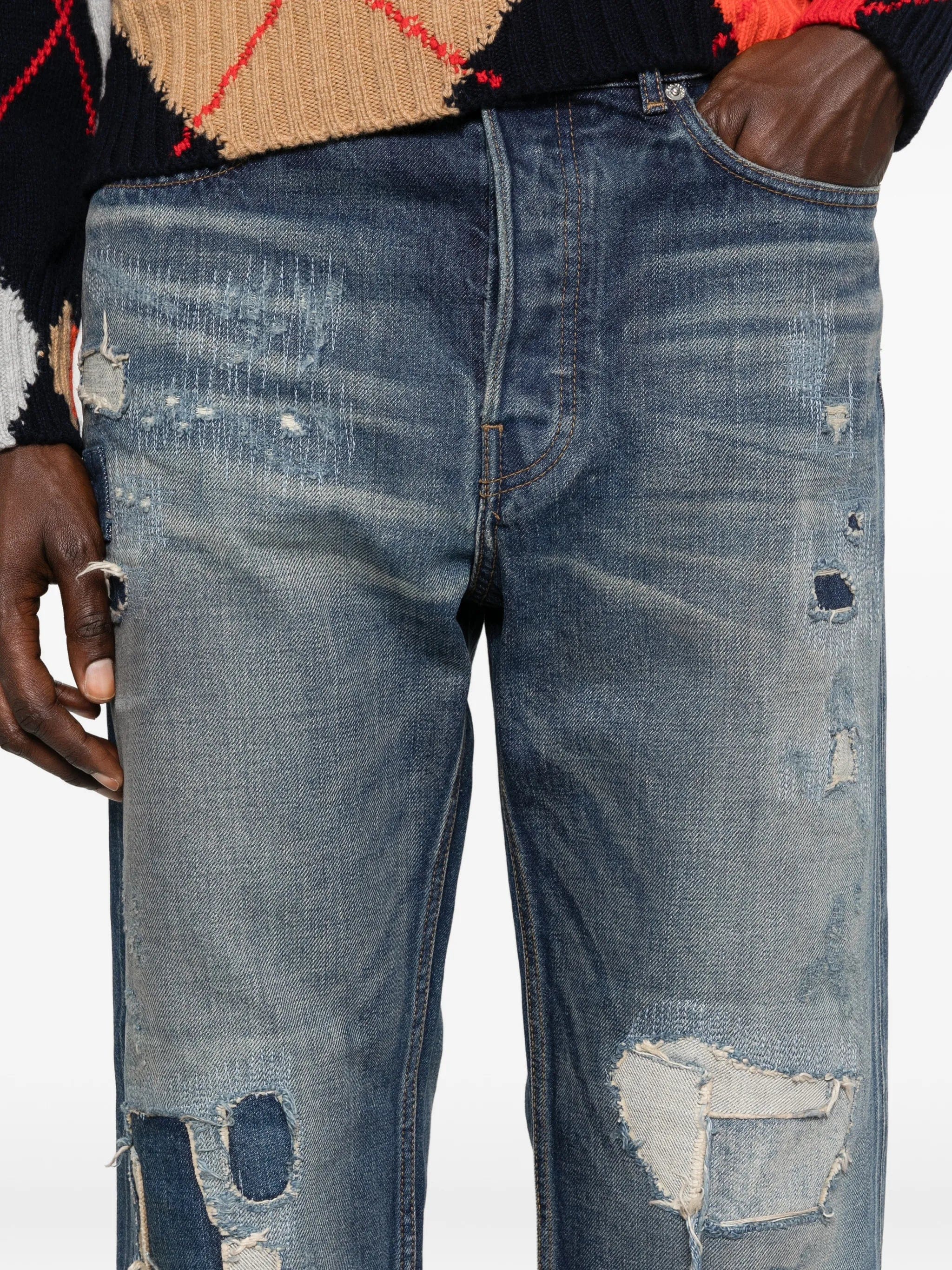 JW Anderson patchwork straight leg jeans