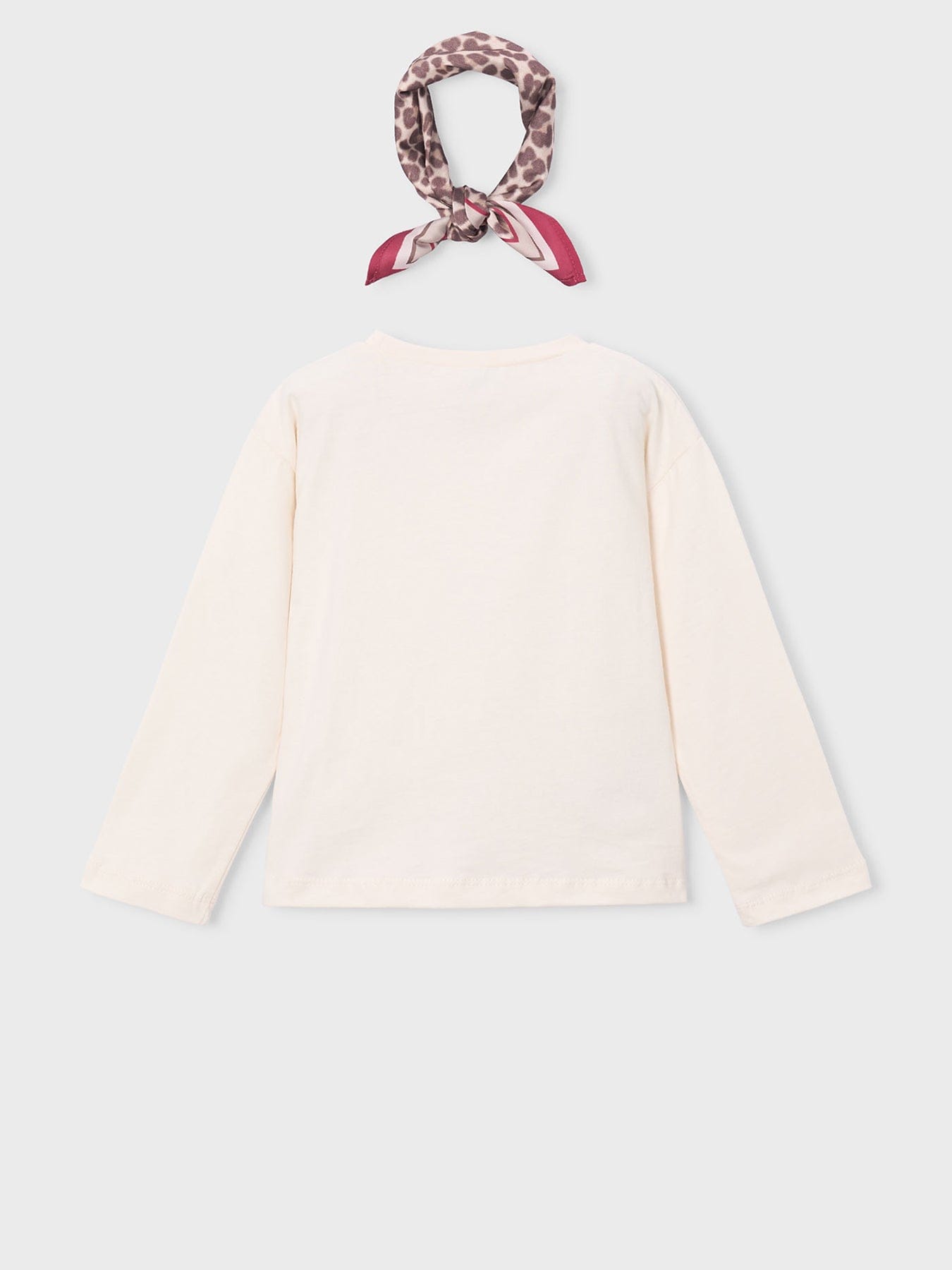 Mayoral Kids' Long Sleeve Scarf T - Shirt Pink