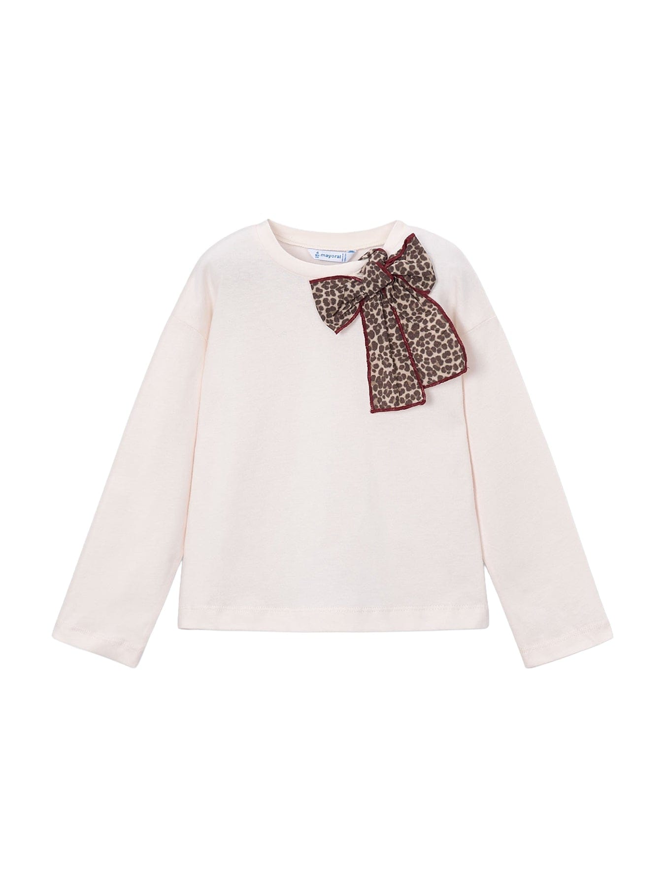 Mayoral Kids' Long Sleeve T - Shirt Cream