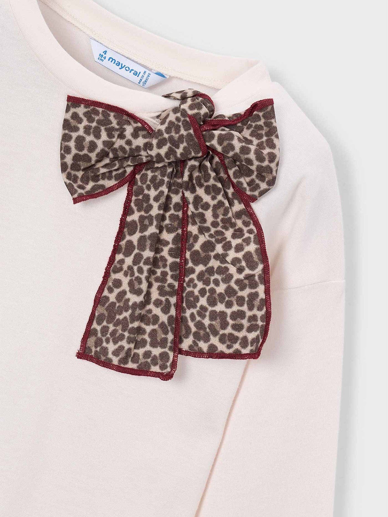 Mayoral Kids' Long Sleeve T - Shirt Cream