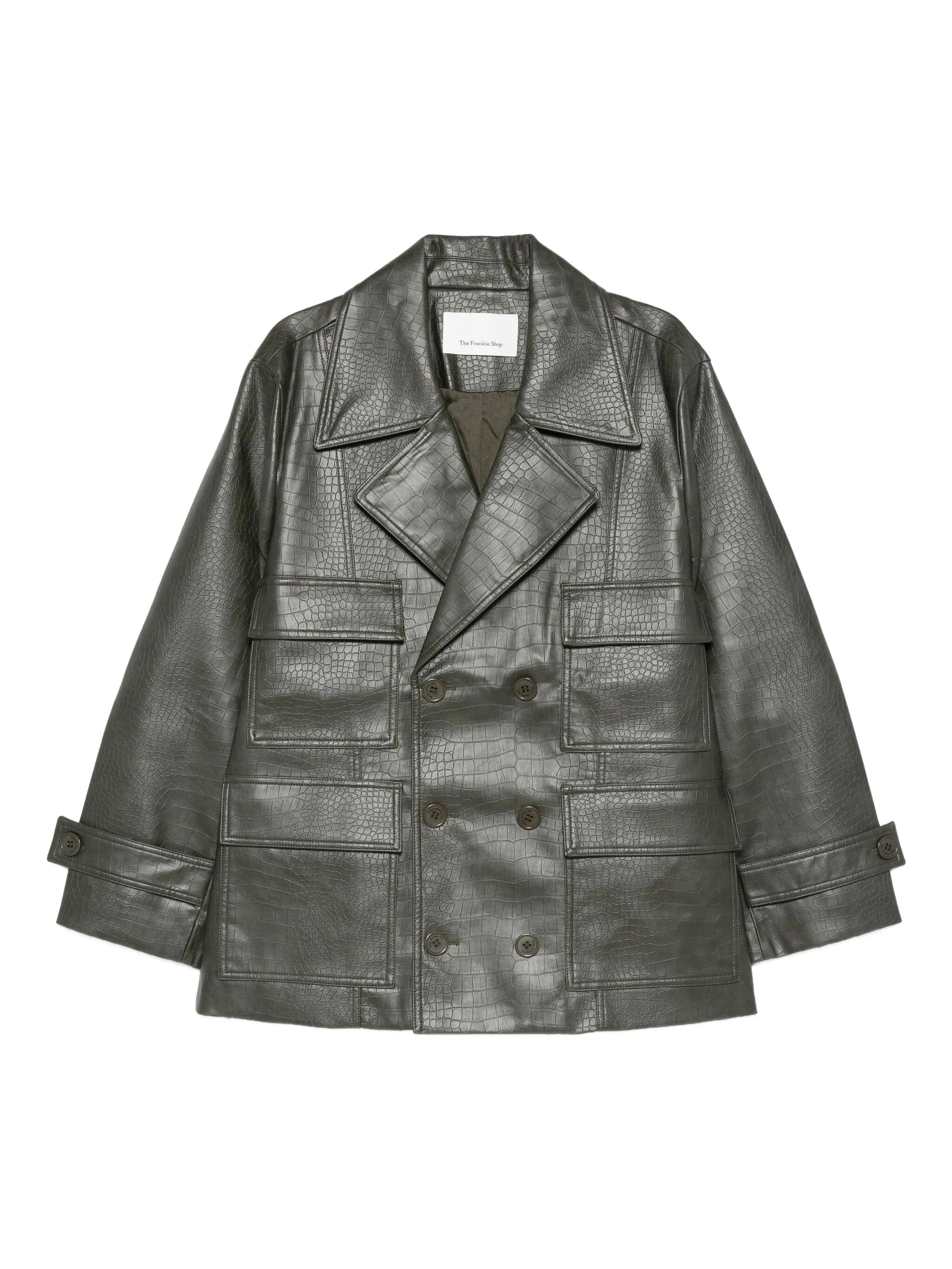 The Frankie Shop faux - leather double - breasted jacket
