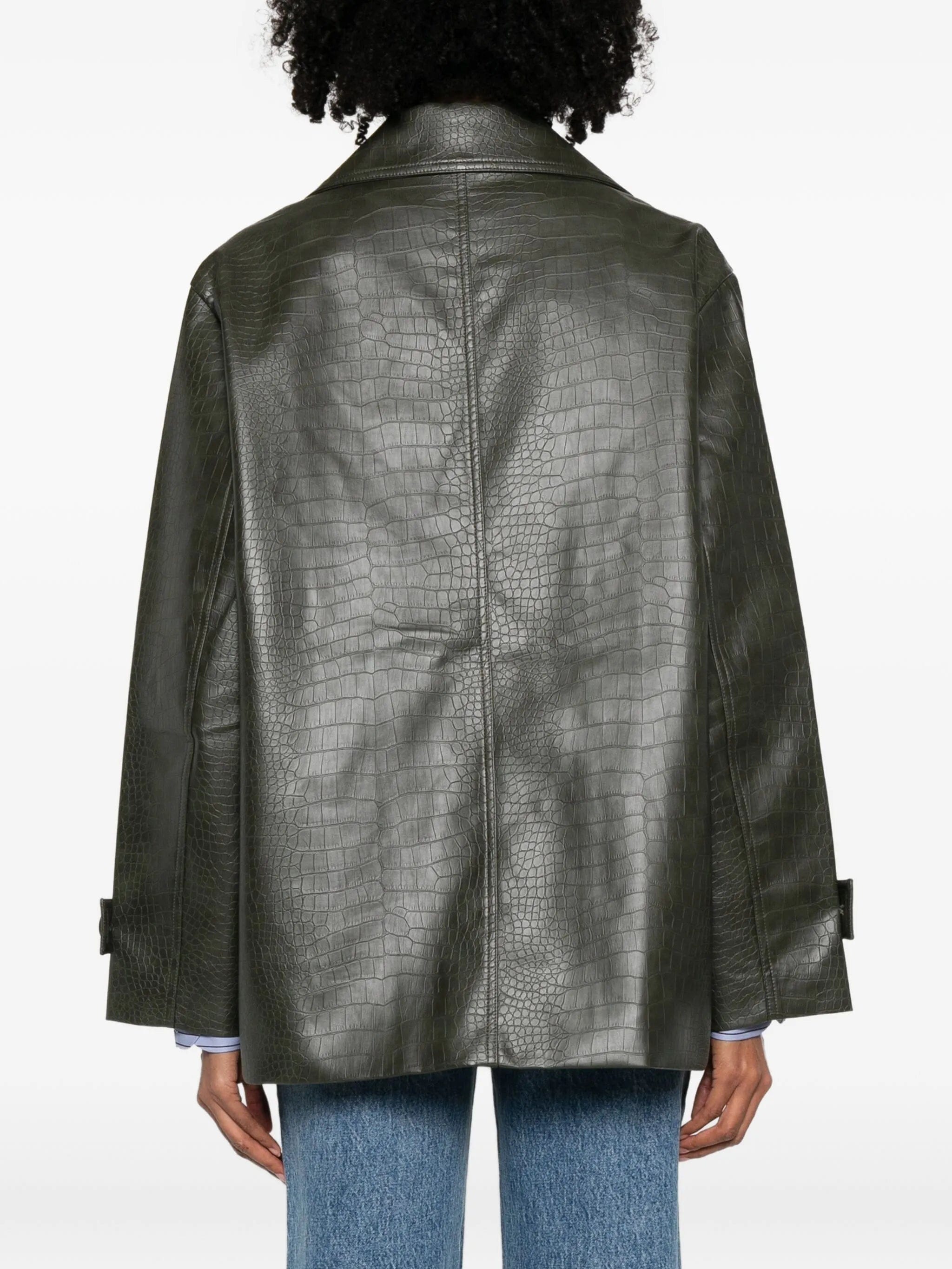 The Frankie Shop faux - leather double - breasted jacket
