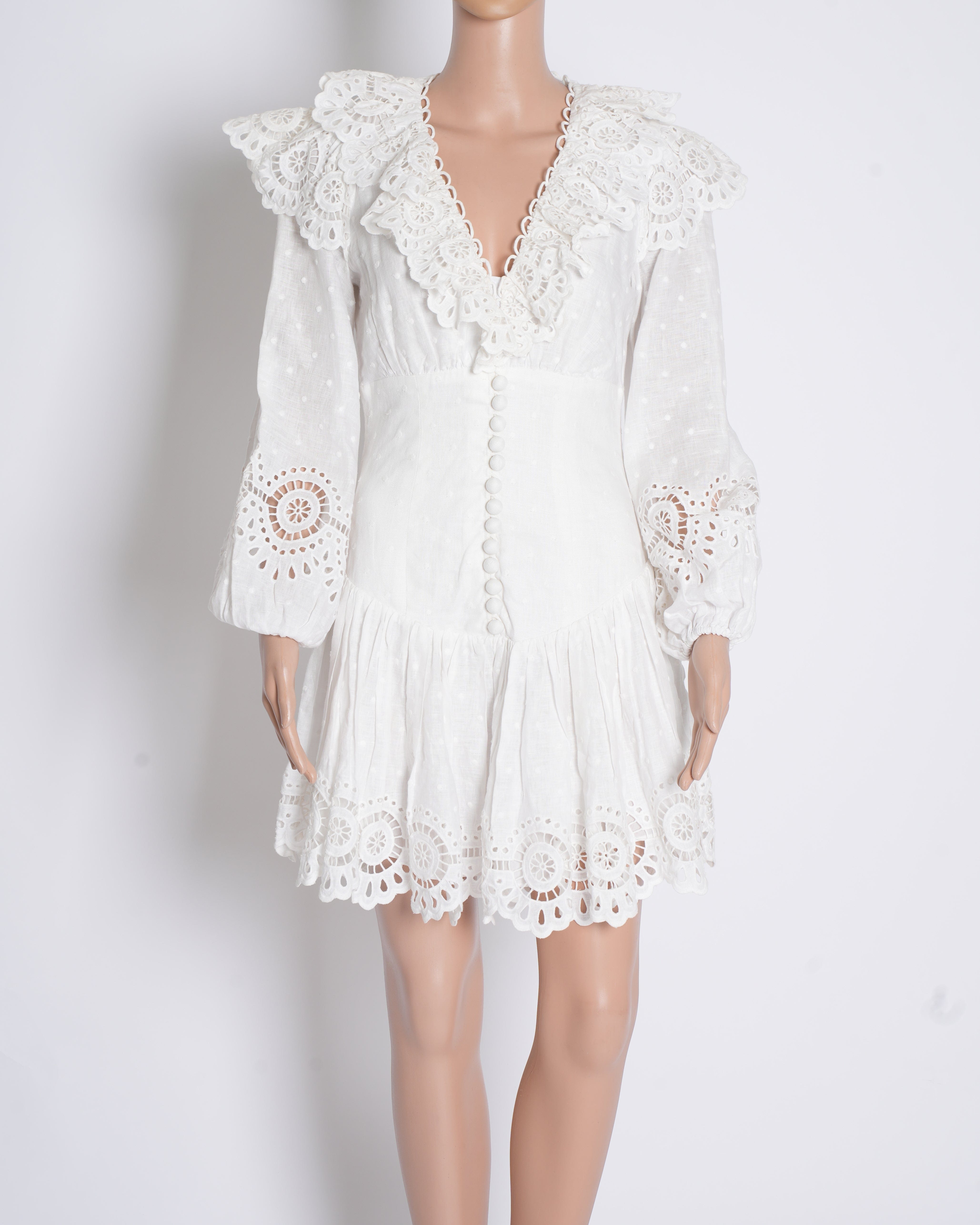 Zimmermann White Bellitude Scalloped Dress