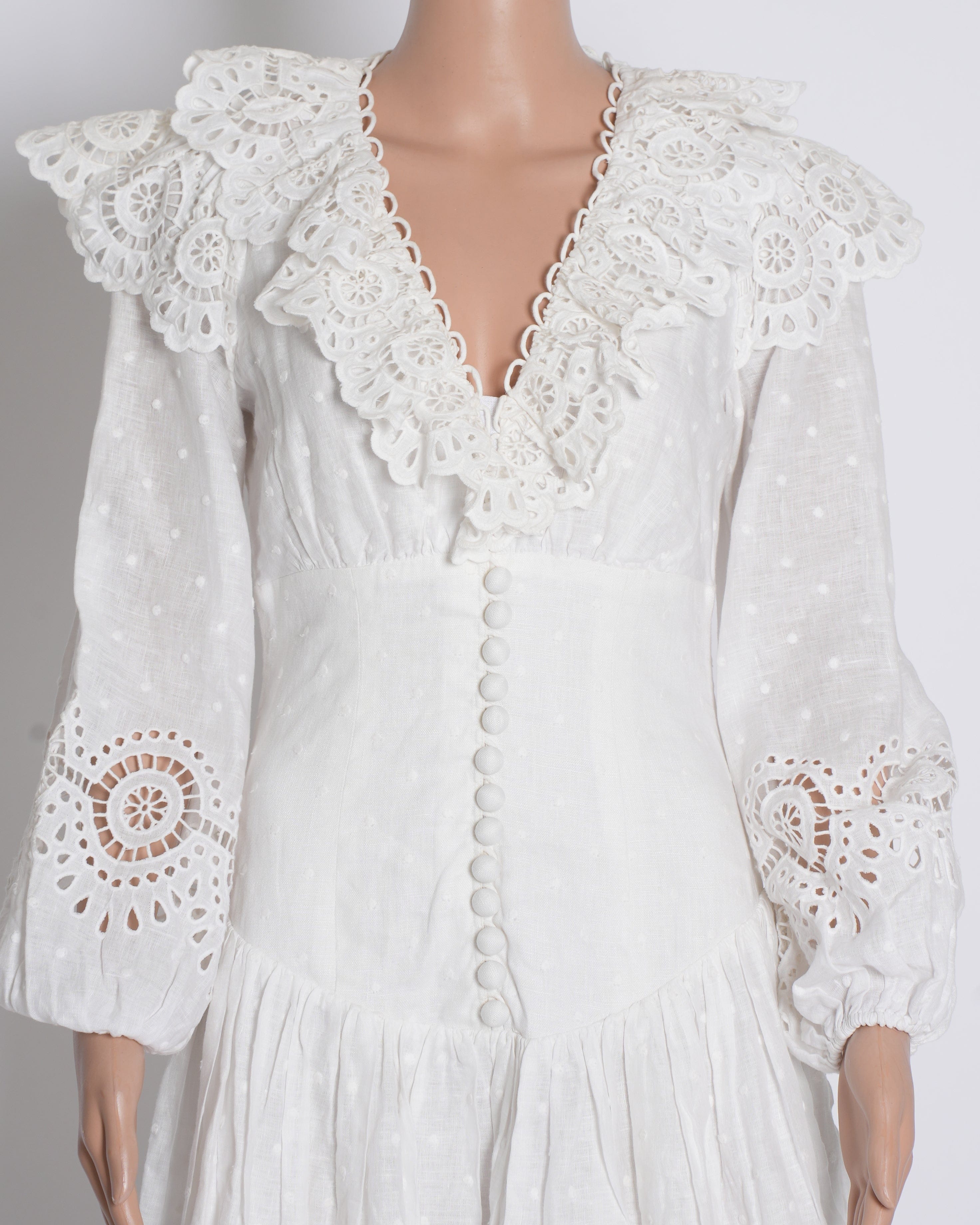Zimmermann White Bellitude Scalloped Dress