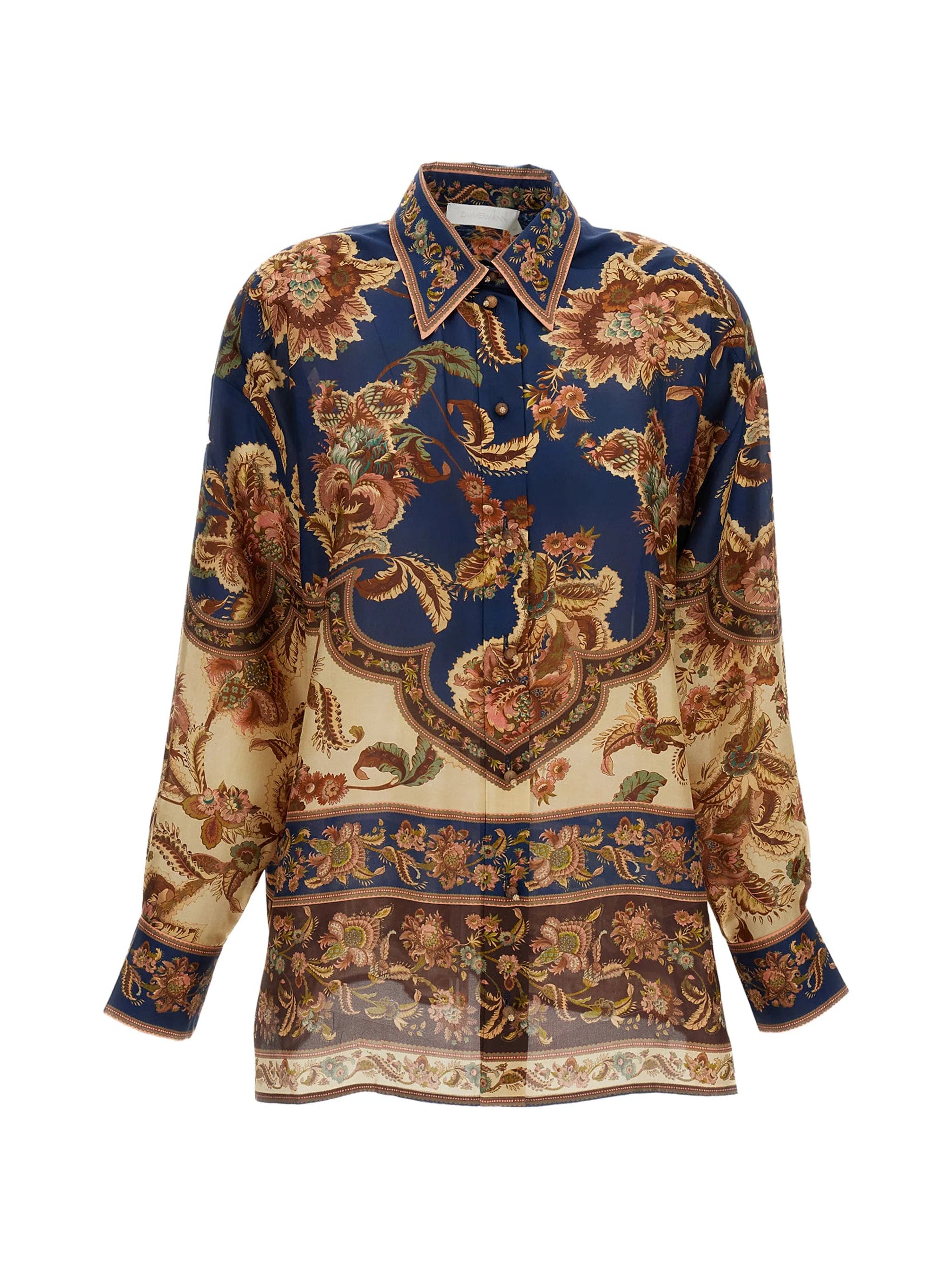 Zimmermann floral - print silk shirt