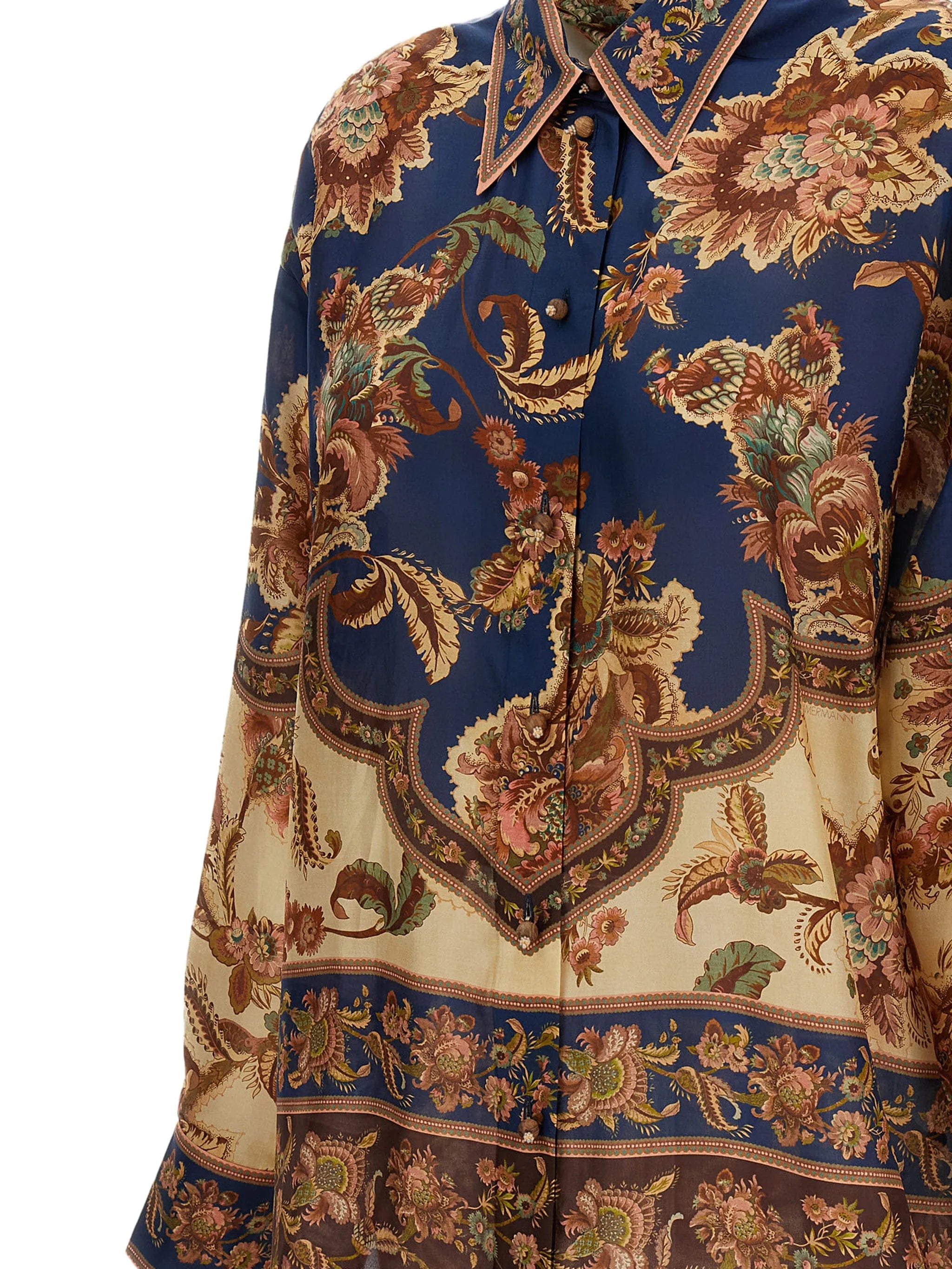 Zimmermann floral - print silk shirt