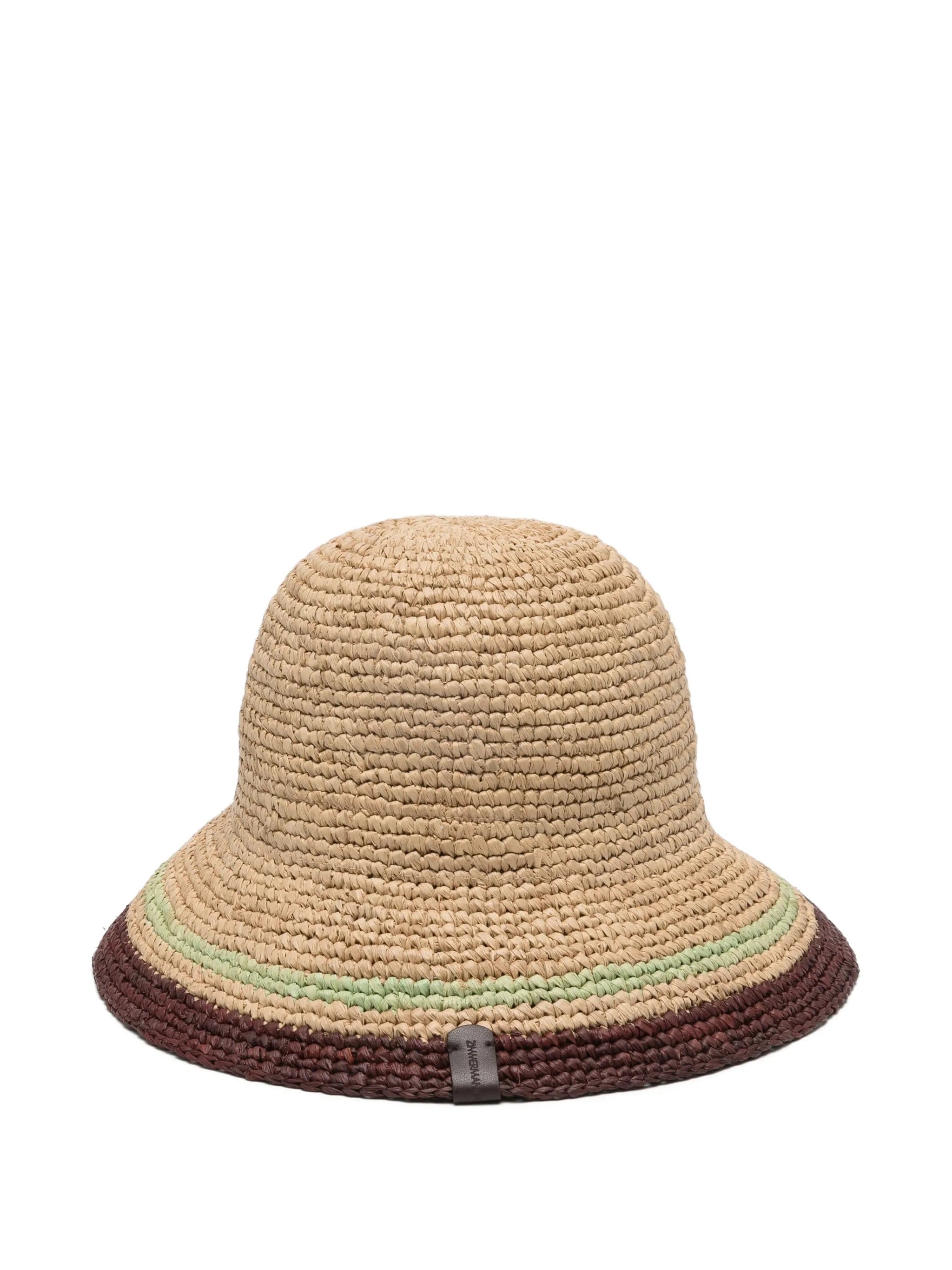 Zimmermann striped raffia bucket hat
