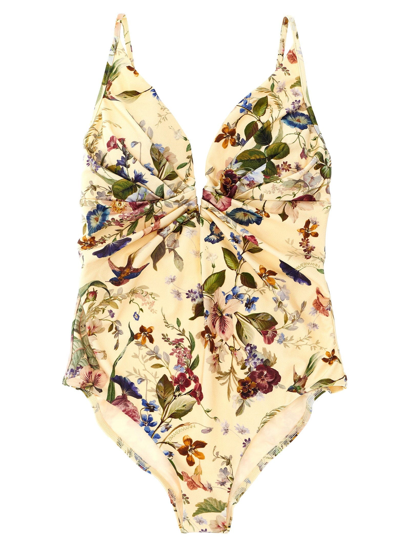 Zimmermann Floral - Print One - Piece Swimsuit — Cream