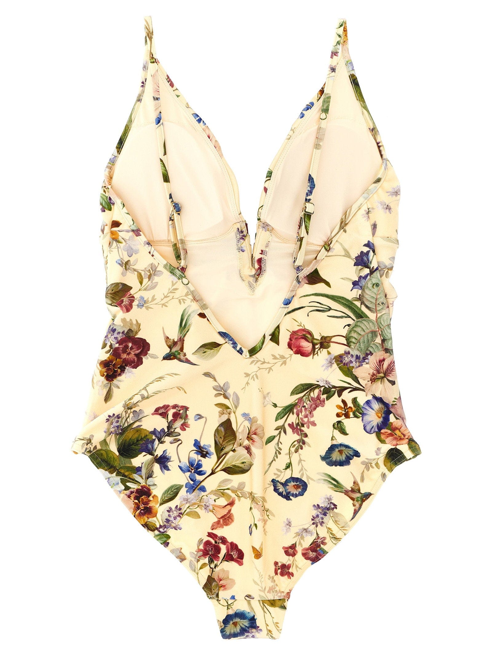 Zimmermann Floral - Print One - Piece Swimsuit — Cream