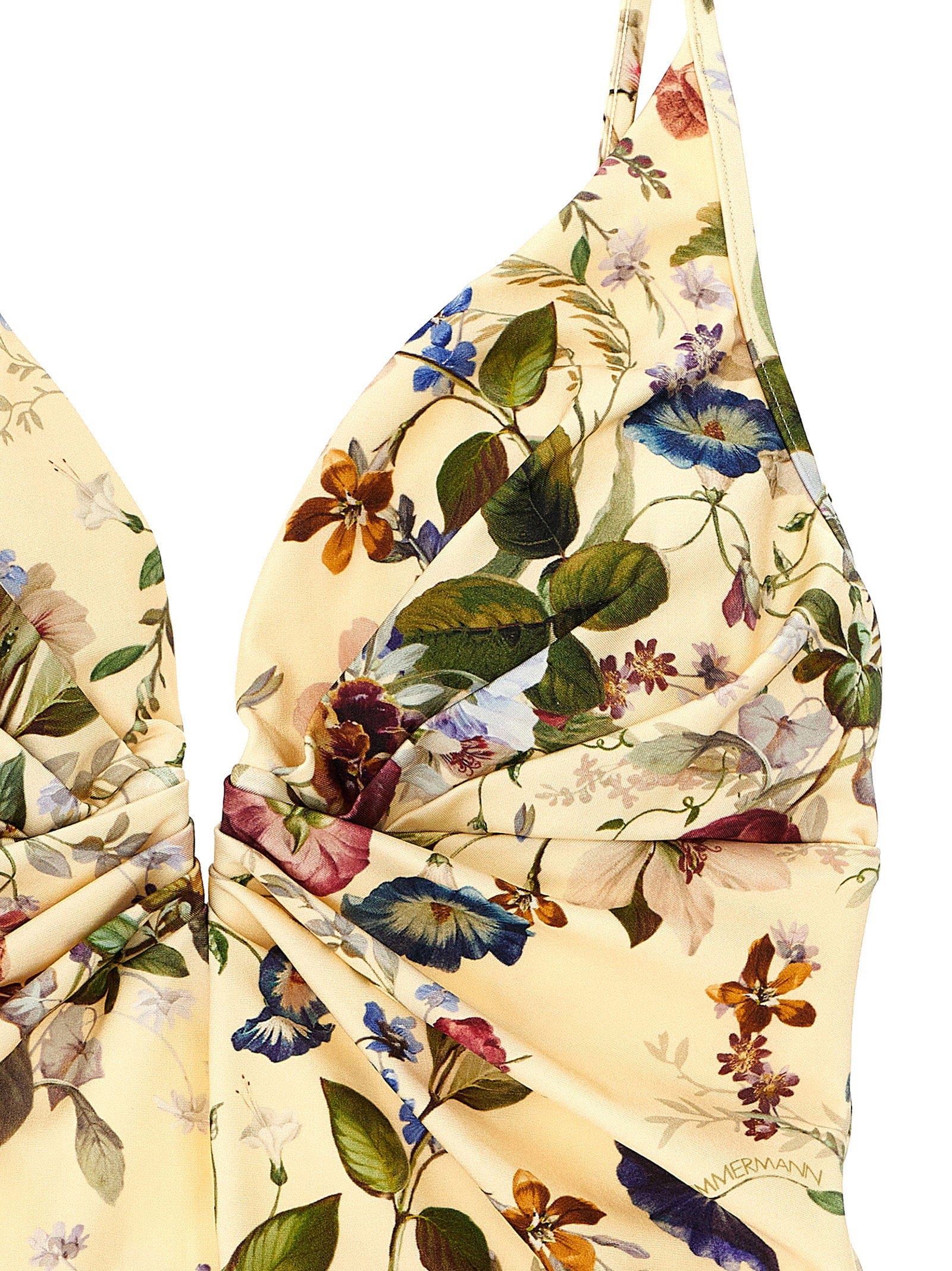 Zimmermann Floral - Print One - Piece Swimsuit — Cream