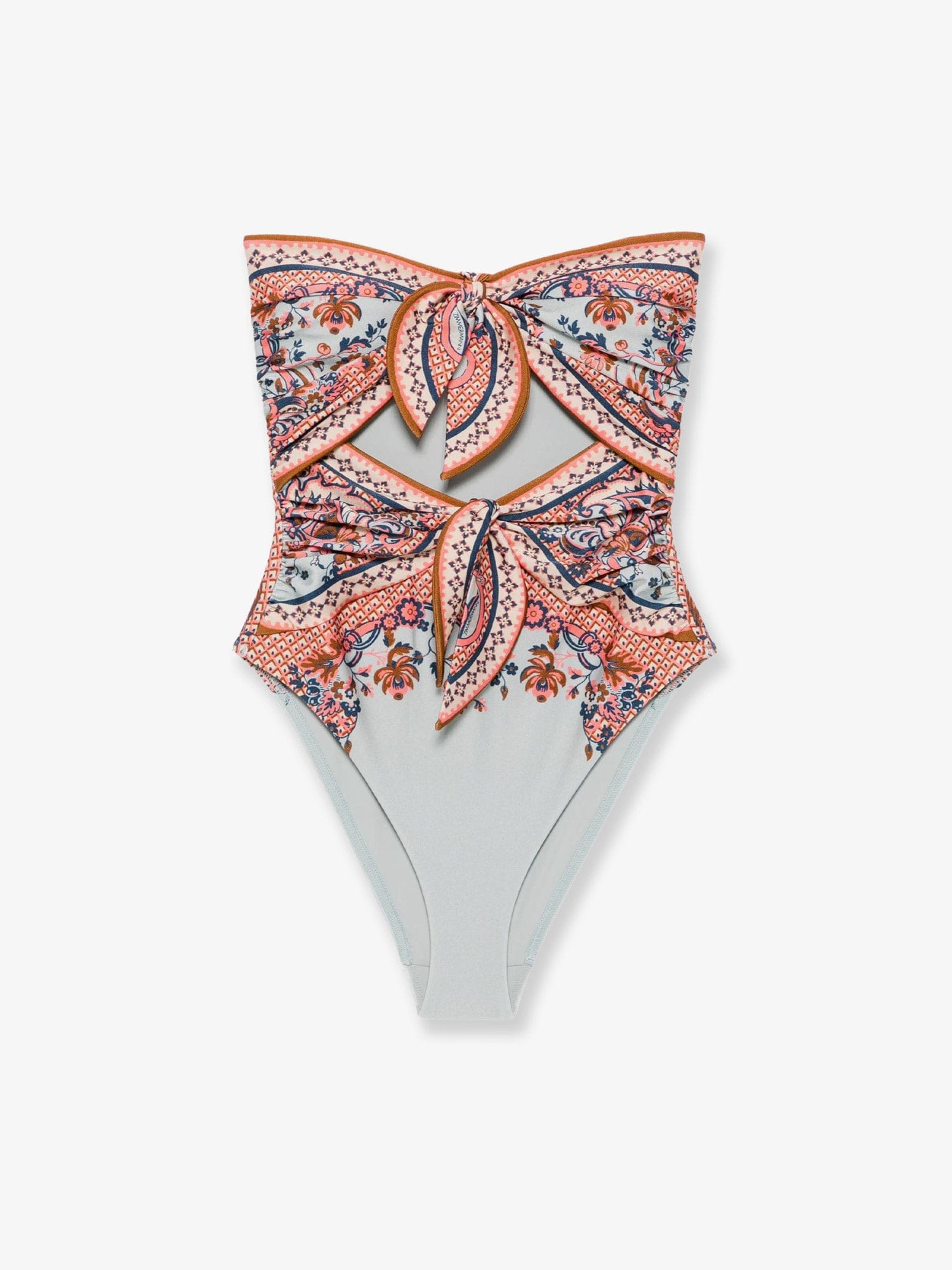 Zimmermann Aster one - piece shiny nylon swimsuit with paisley print