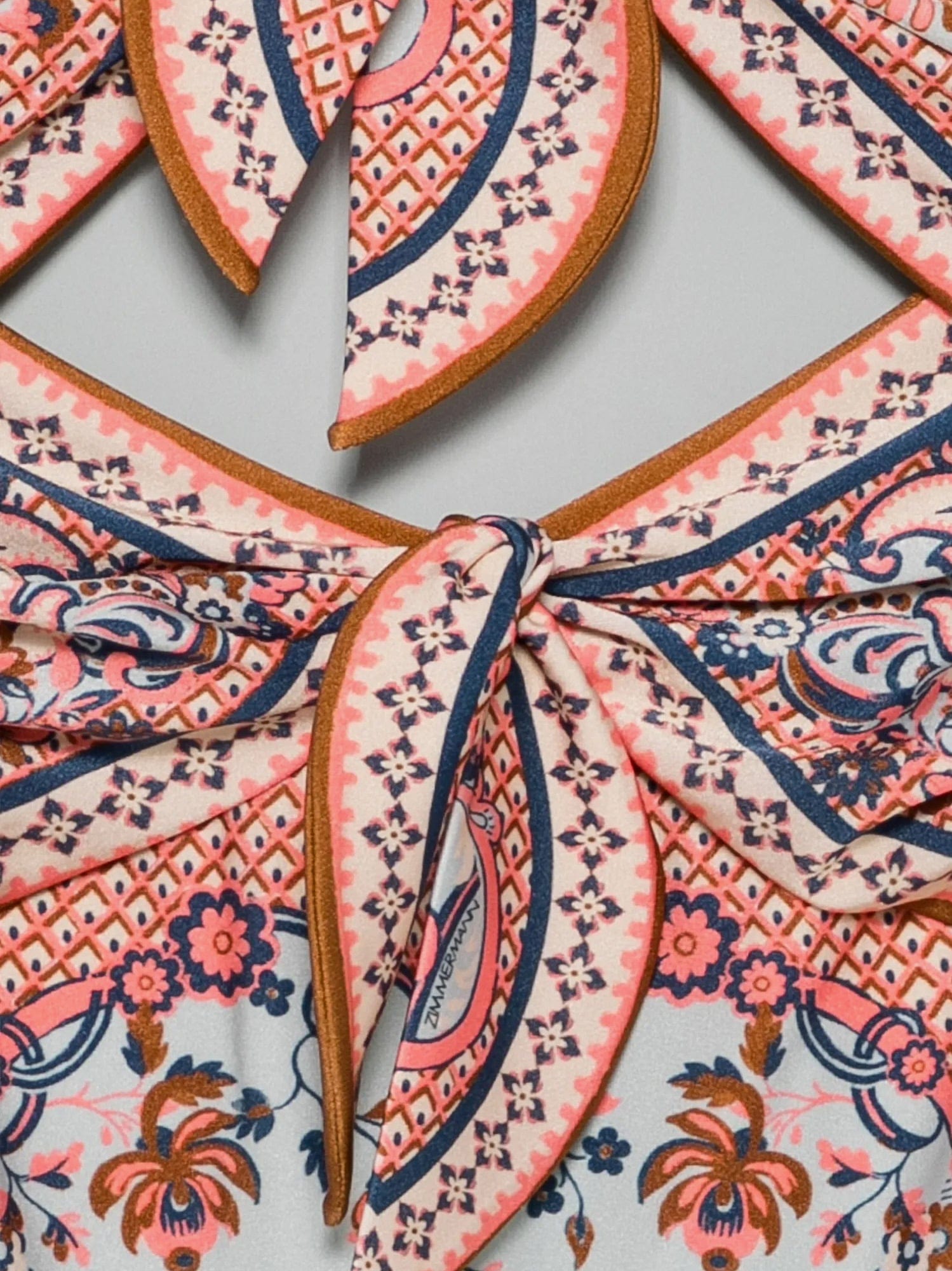 Zimmermann Aster one - piece shiny nylon swimsuit with paisley print