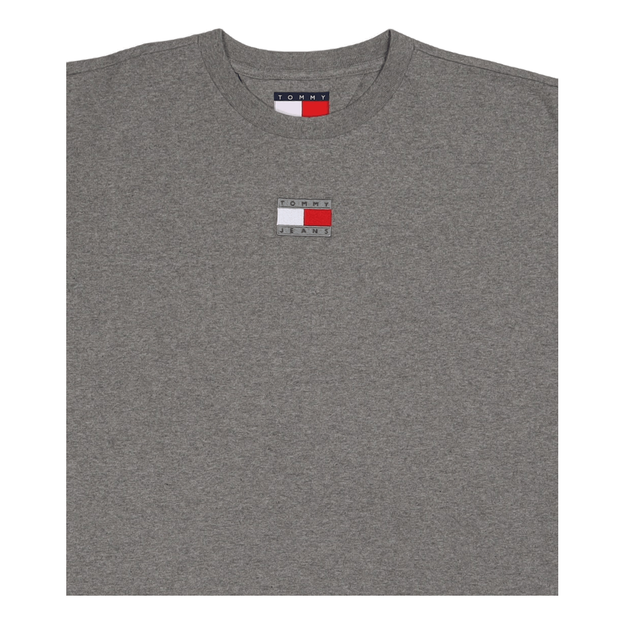 Tommy Jeans Tjcu Split Hem Flag T-Shirt Mid Grey Heather