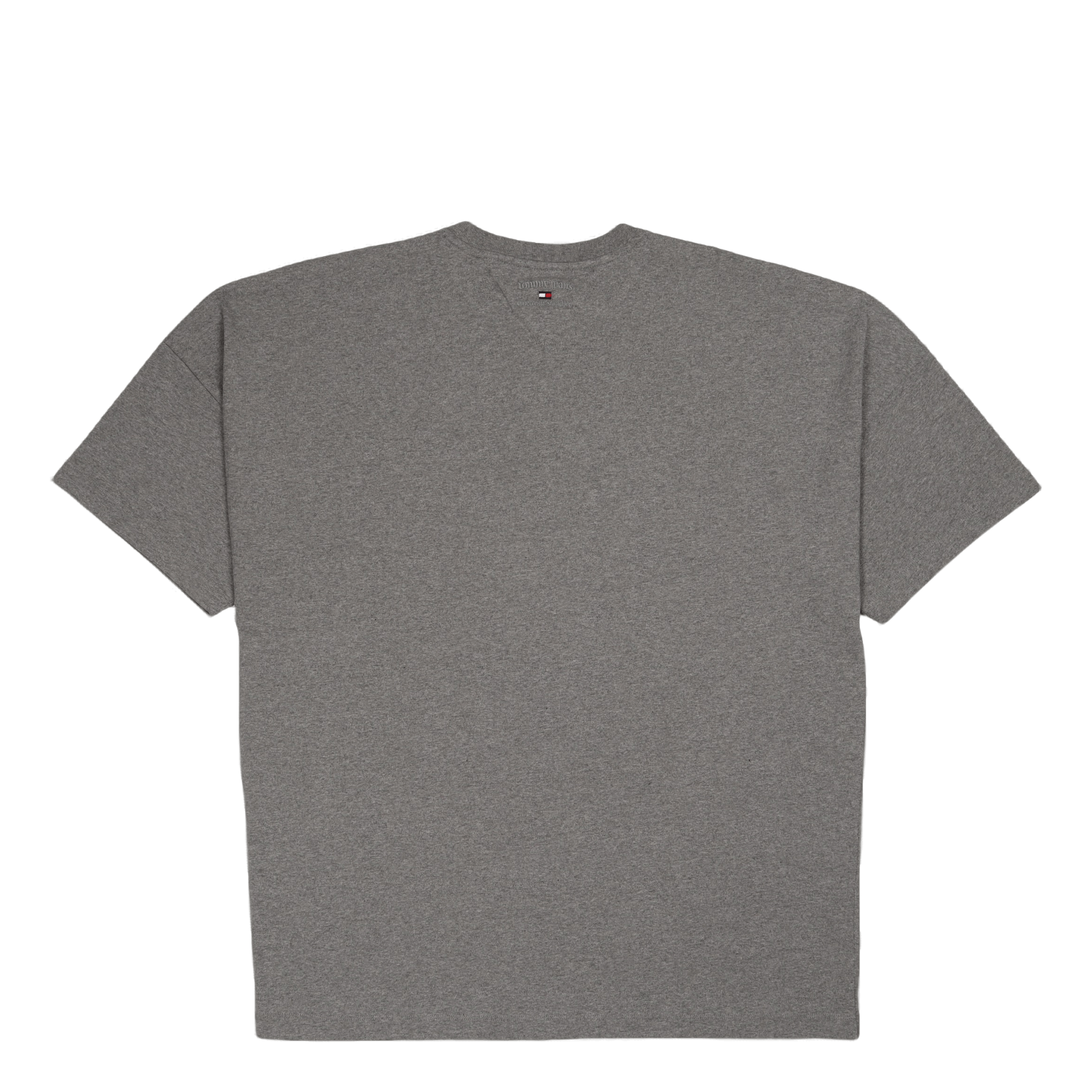 Tommy Jeans Tjcu Split Hem Flag T-Shirt Mid Grey Heather