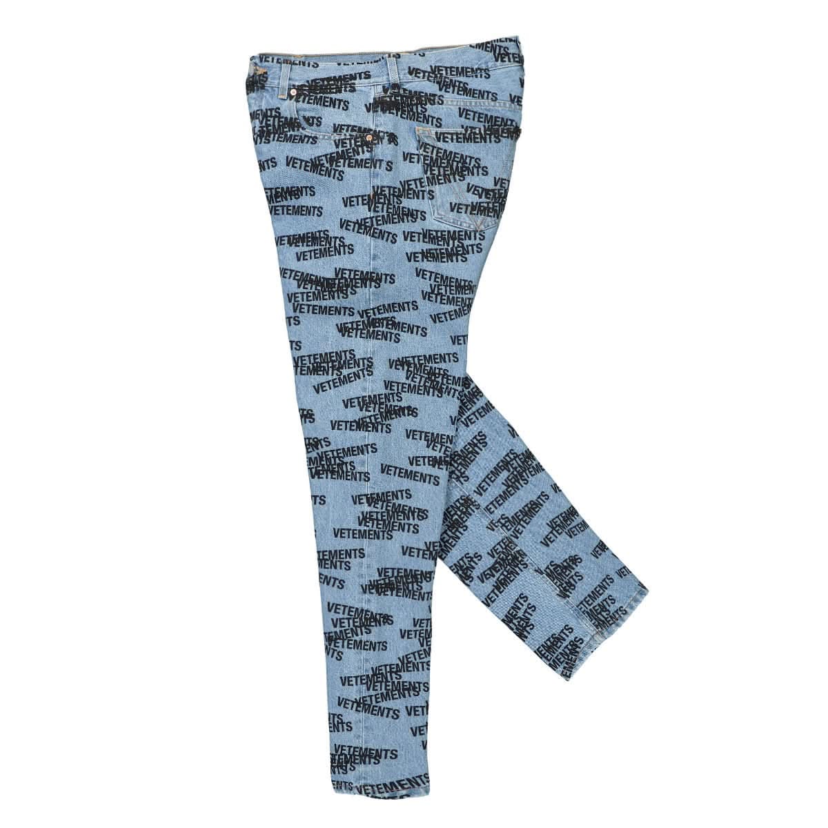 Vetements Stamped Logo Straight Leg Denim Jeans