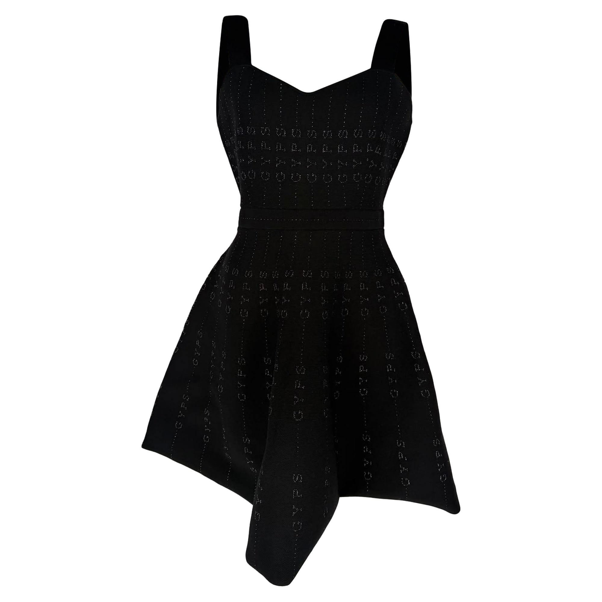 Maje Relief Metallic - Print Stretch - Knit Mini Dress in Black Polyester