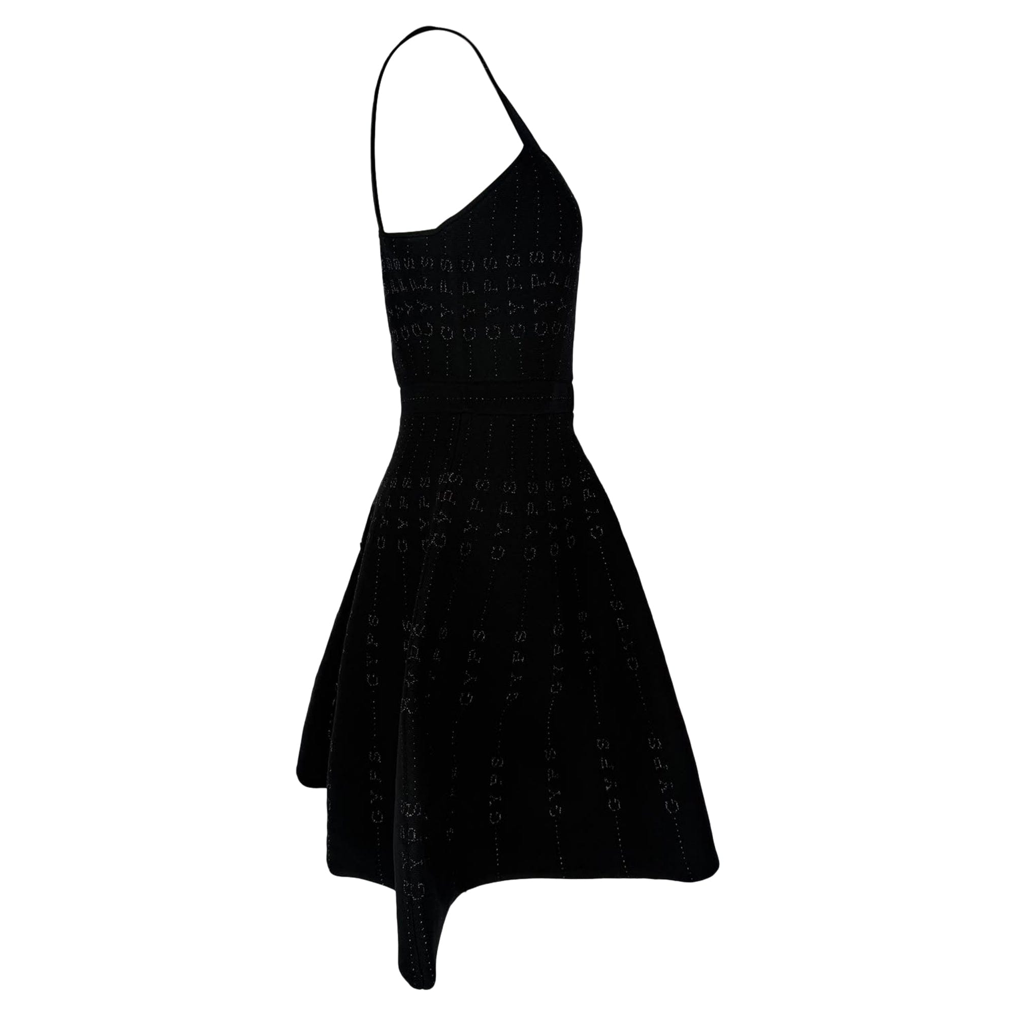 Maje Relief Metallic - Print Stretch - Knit Mini Dress in Black Polyester