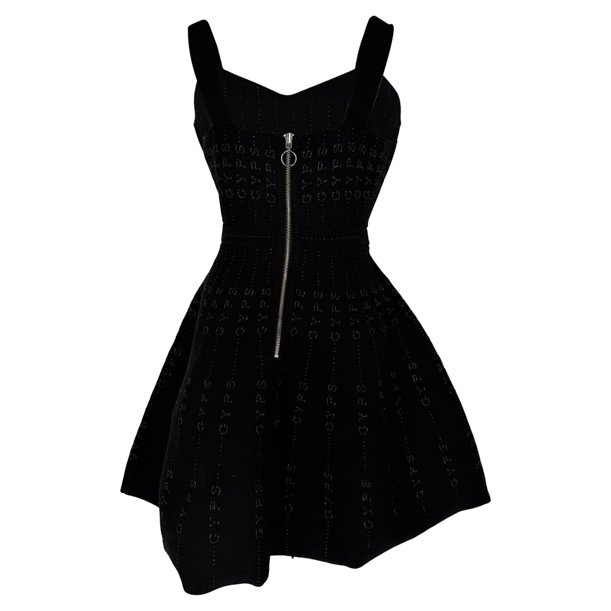 Maje Relief Metallic - Print Stretch - Knit Mini Dress in Black Polyester