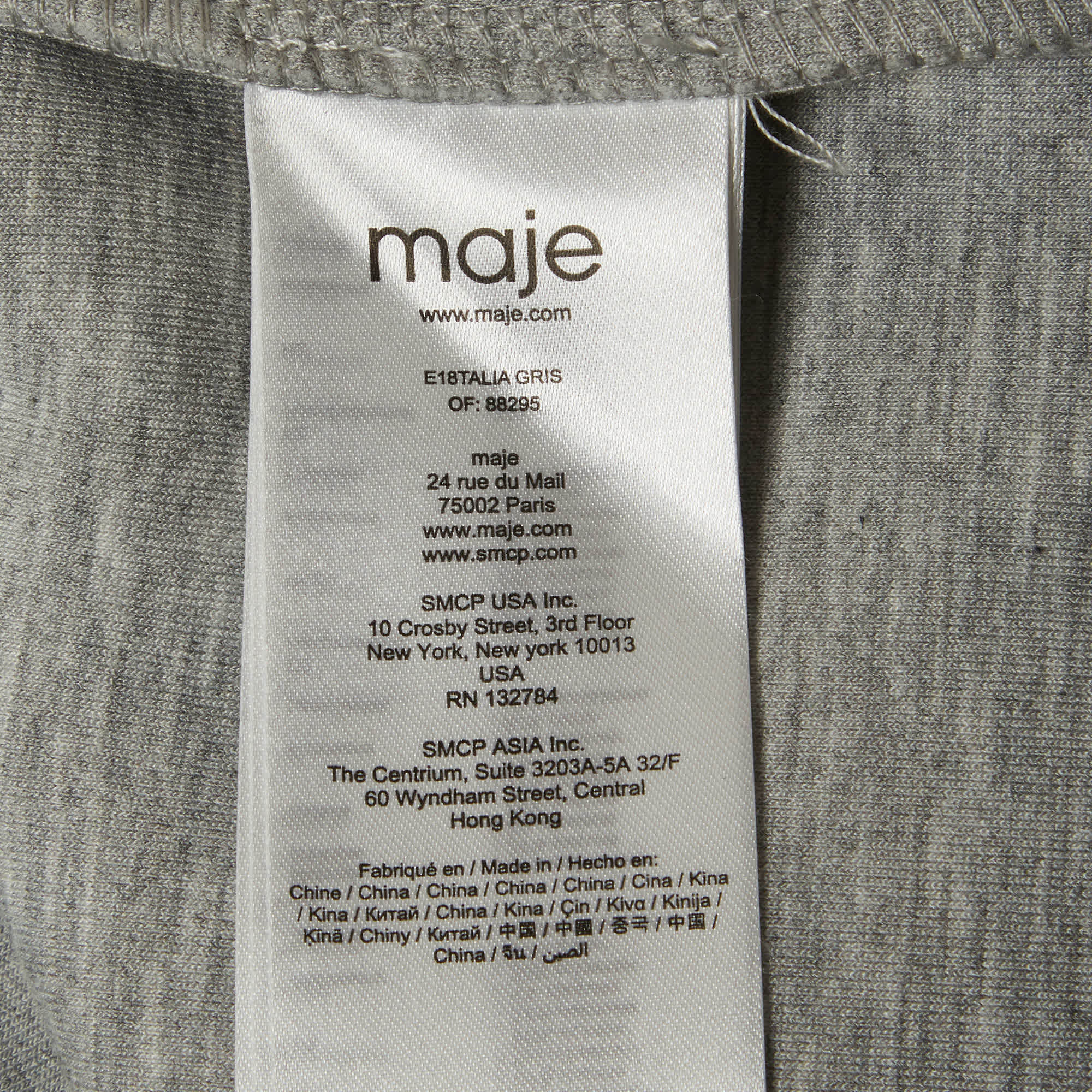 Maje Grey Printed Neoprene Sweatshirt