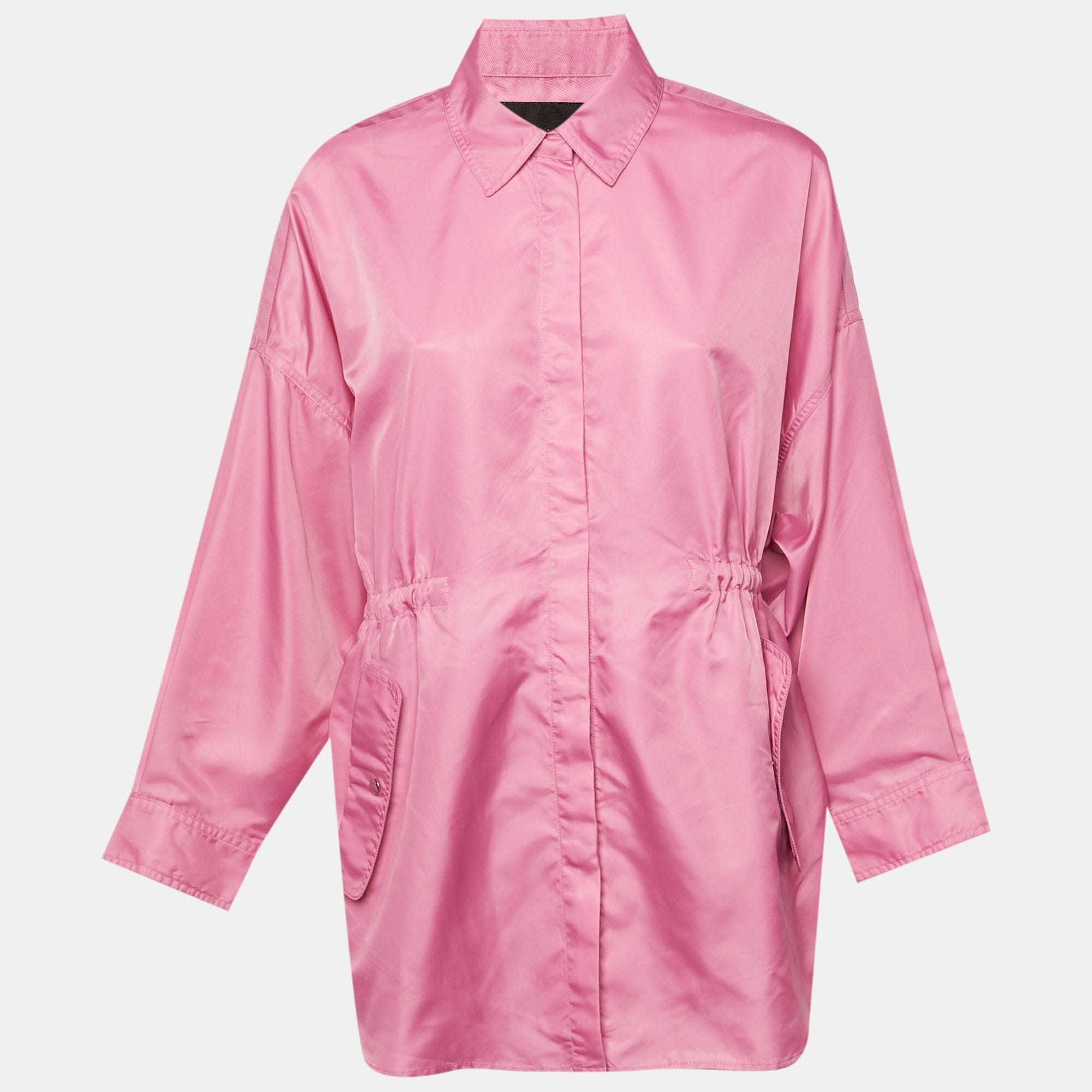 Maje Pink Nylon Oversized Windbreaker Shirt