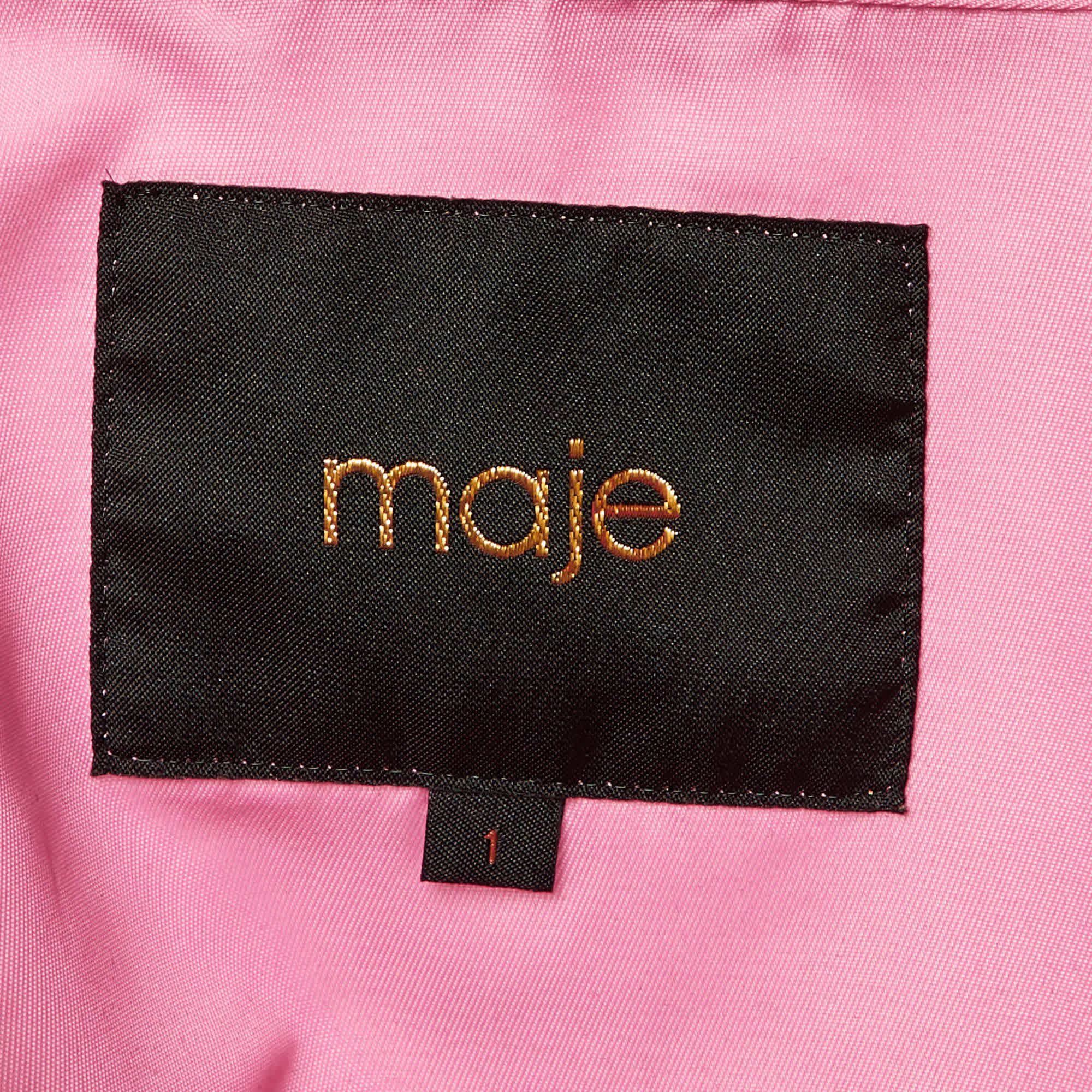 Maje Pink Nylon Oversized Windbreaker Shirt