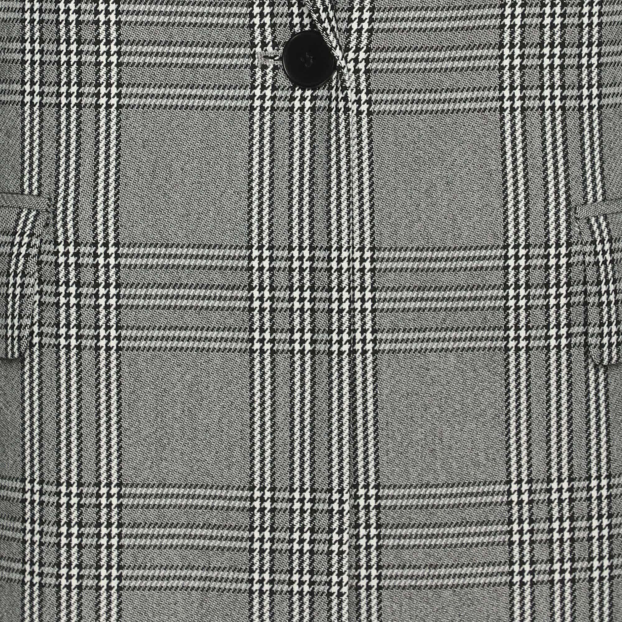 Maje Grey Checked Gabbardine Single Breasted Blazer