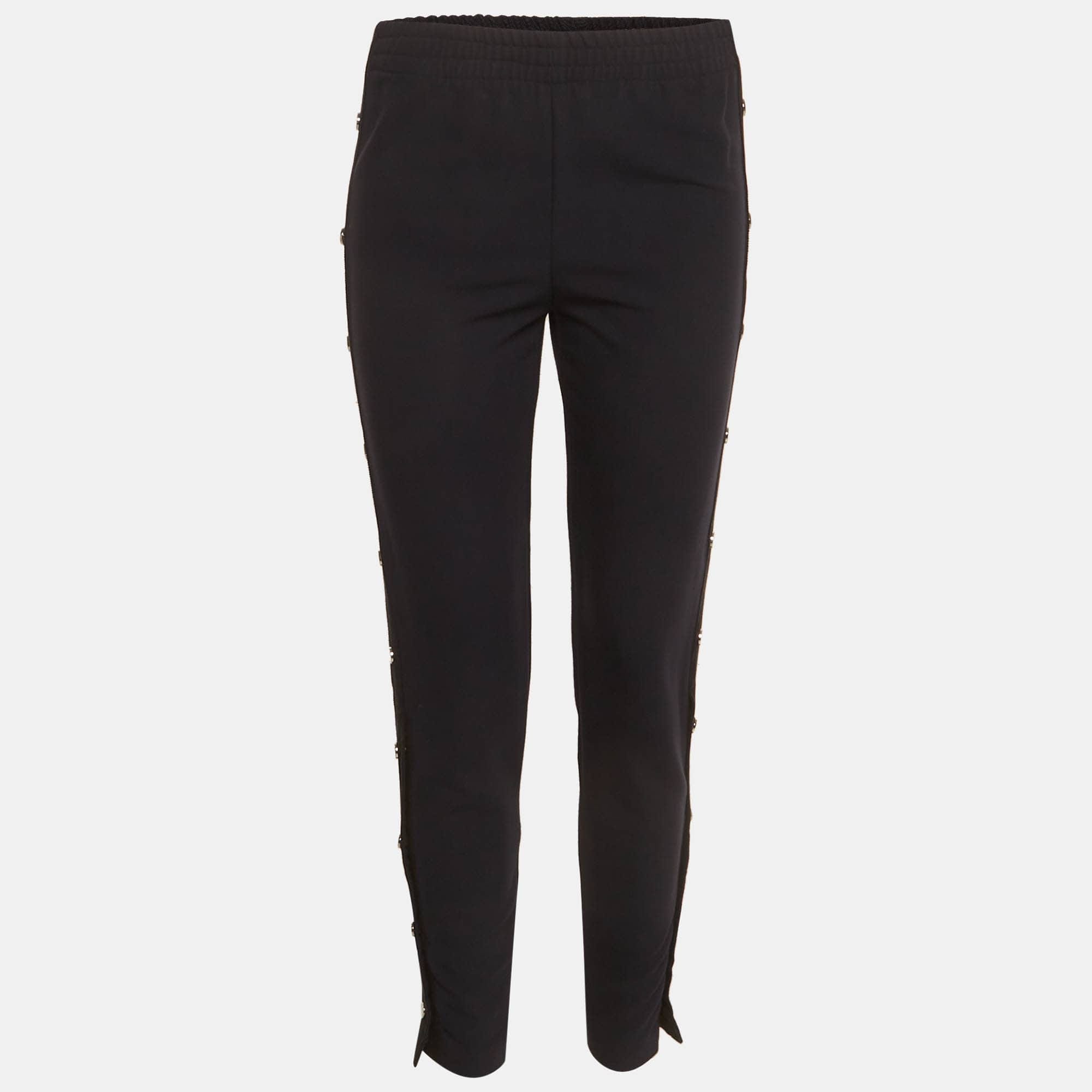 Maje Navy Blue Jersey Side Open Trousers
