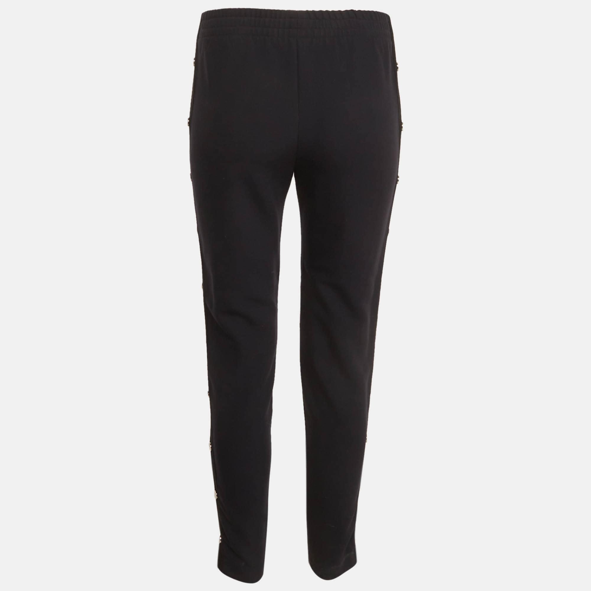 Maje Navy Blue Jersey Side Open Trousers