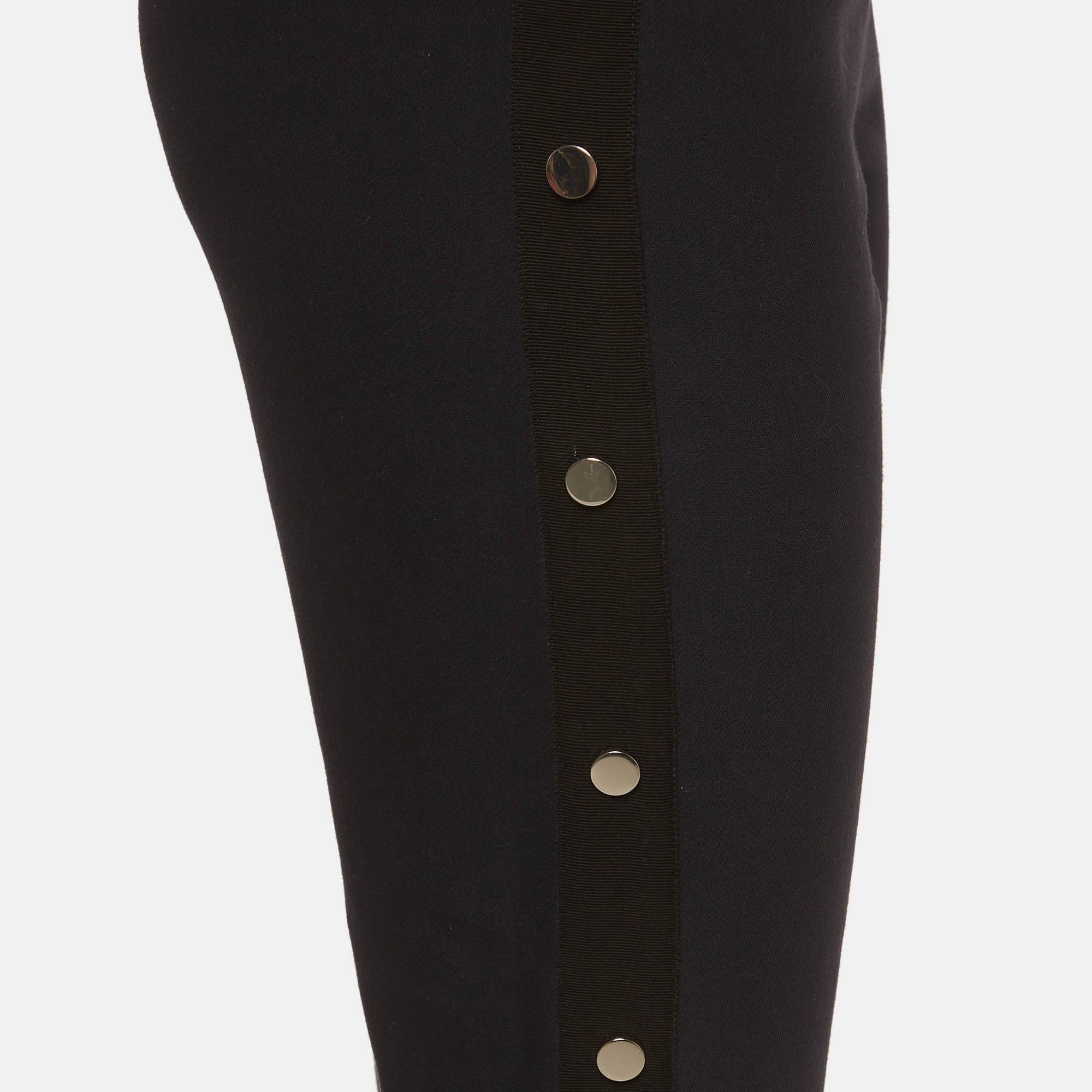 Maje Navy Blue Jersey Side Open Trousers