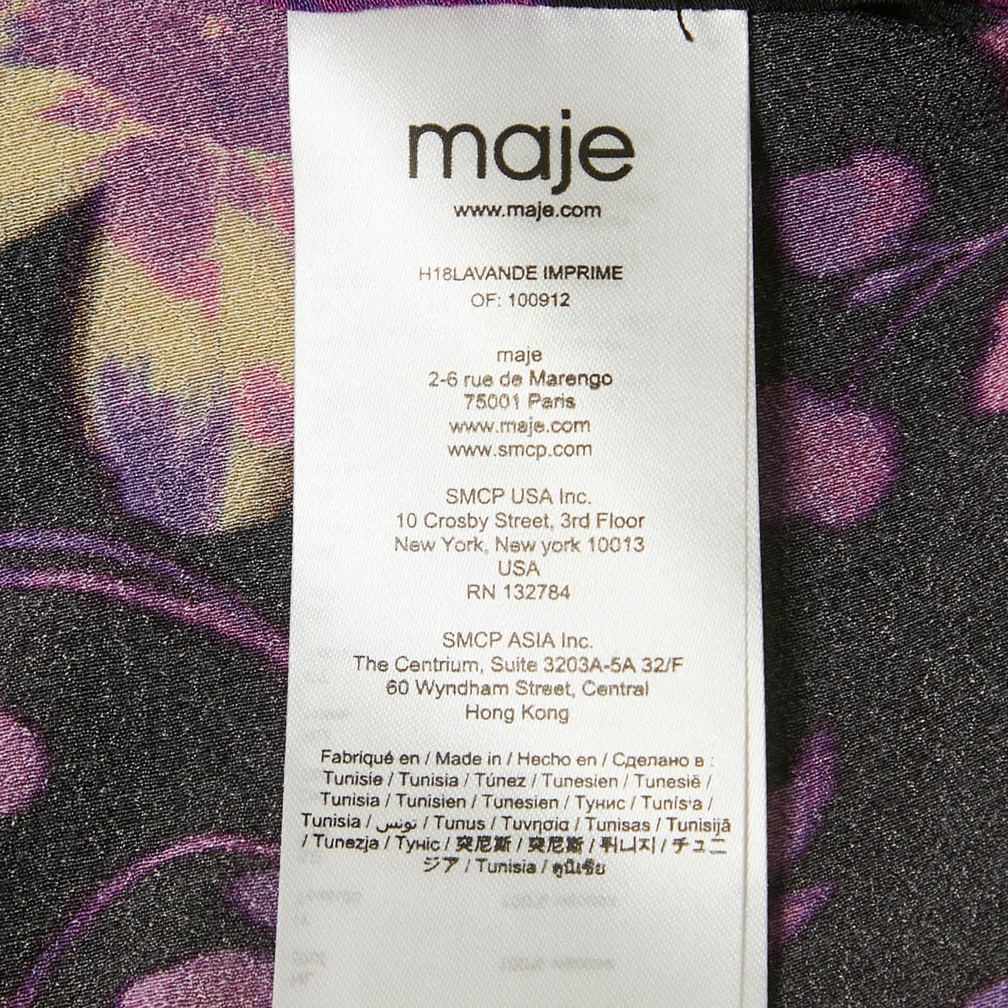 Maje Black Floral Print Crepe Puff Sleeve Blouse