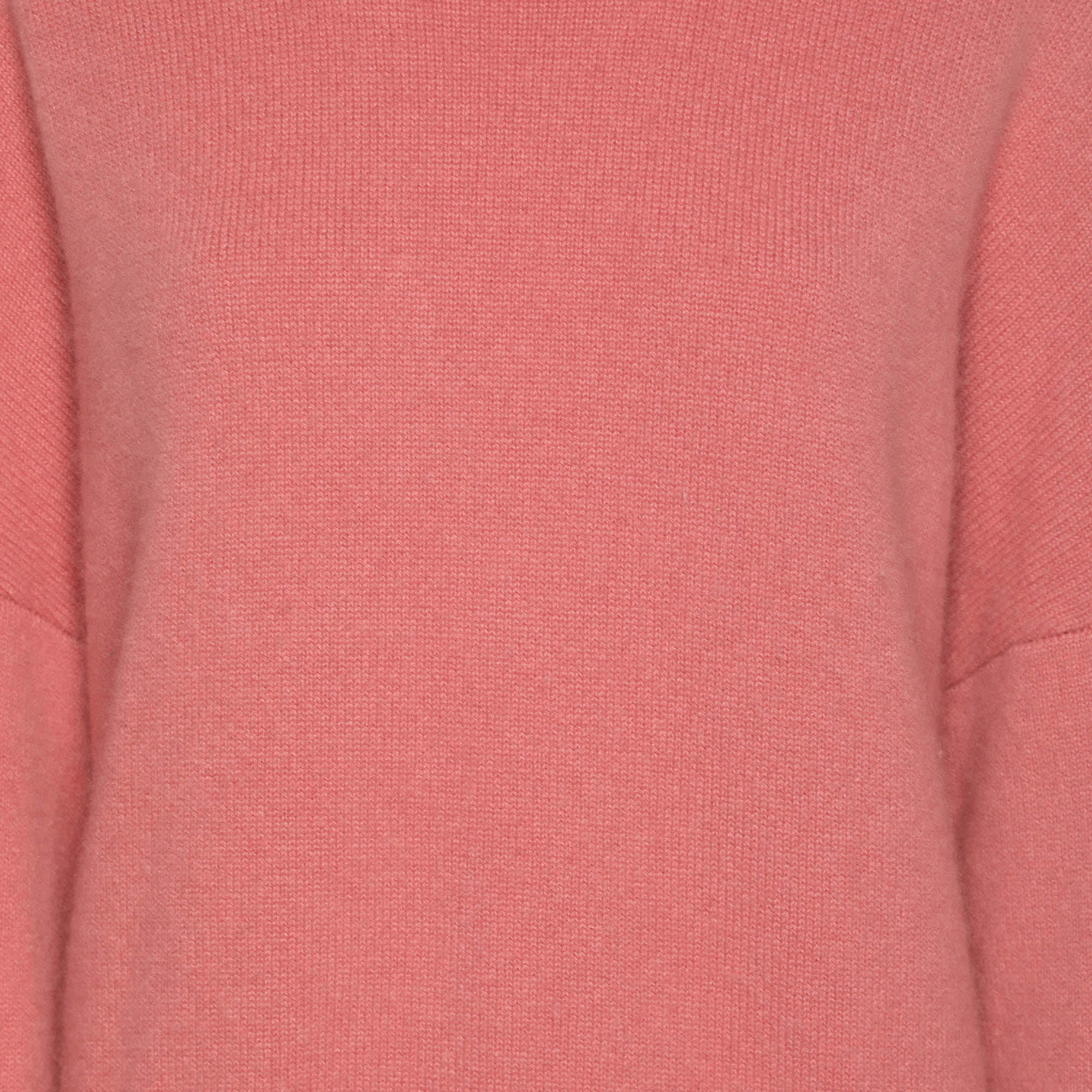 Maje Pink Rib Knit Turtleneck Sweater