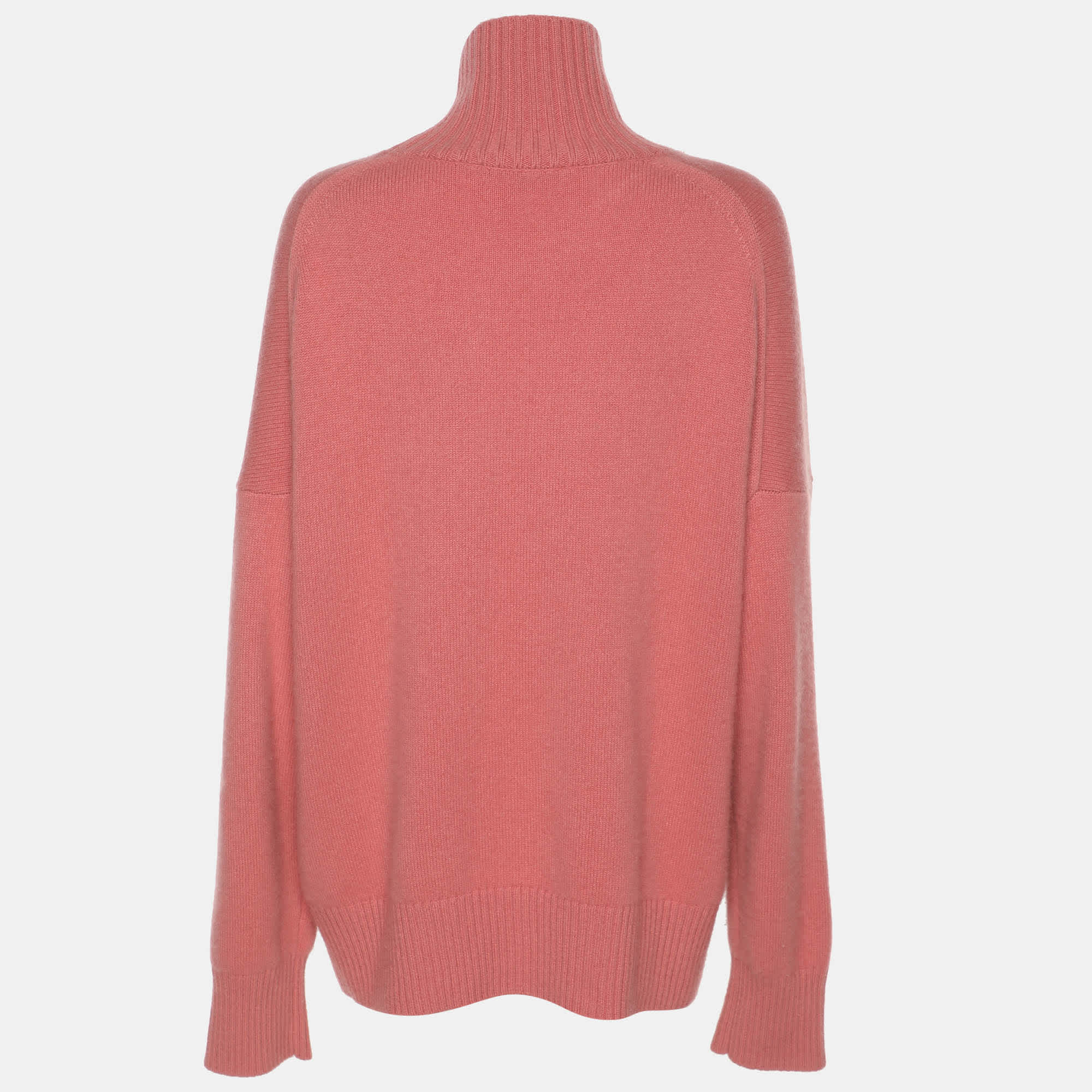 Maje Pink Rib Knit Turtleneck Sweater
