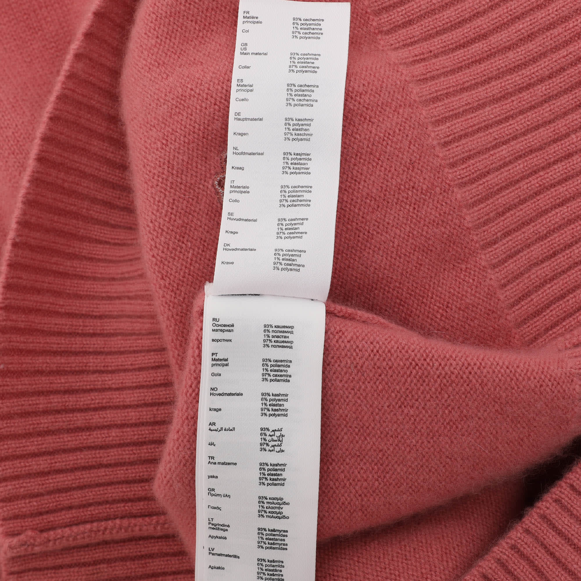 Maje Pink Rib Knit Turtleneck Sweater