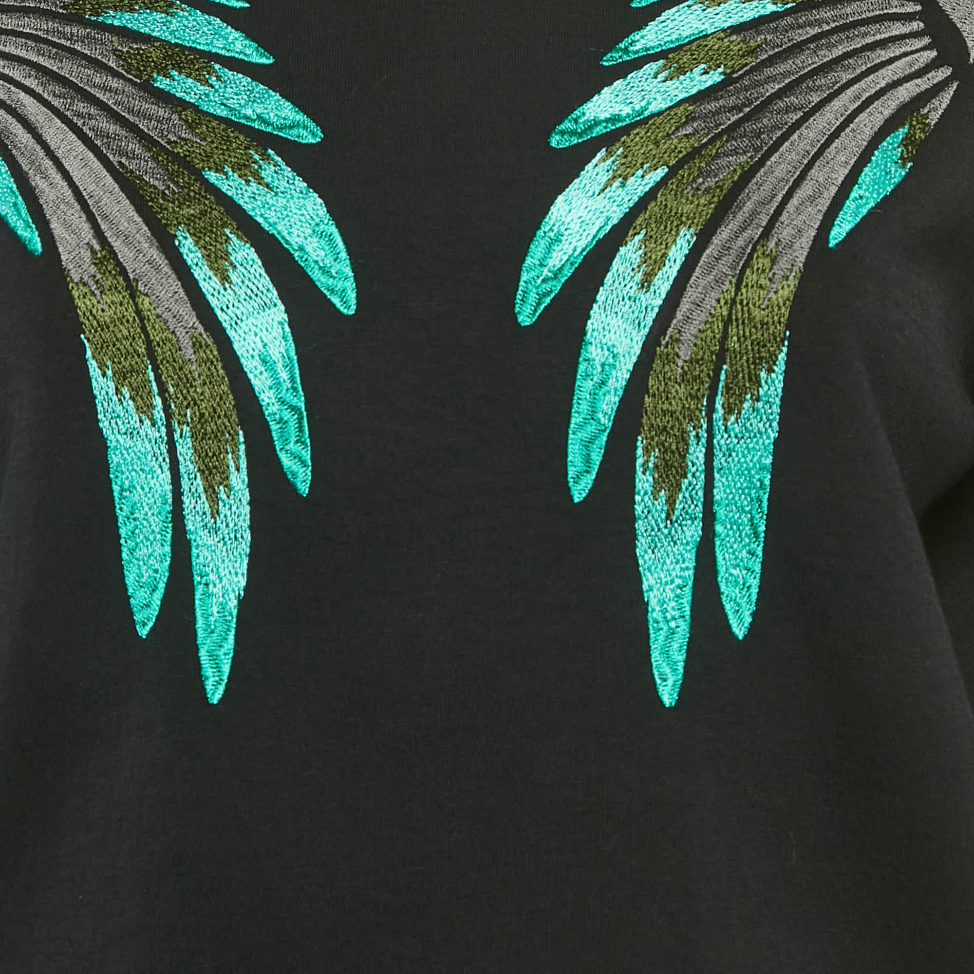 Maje Black Embroidered Wings Crepe Sweatshirt