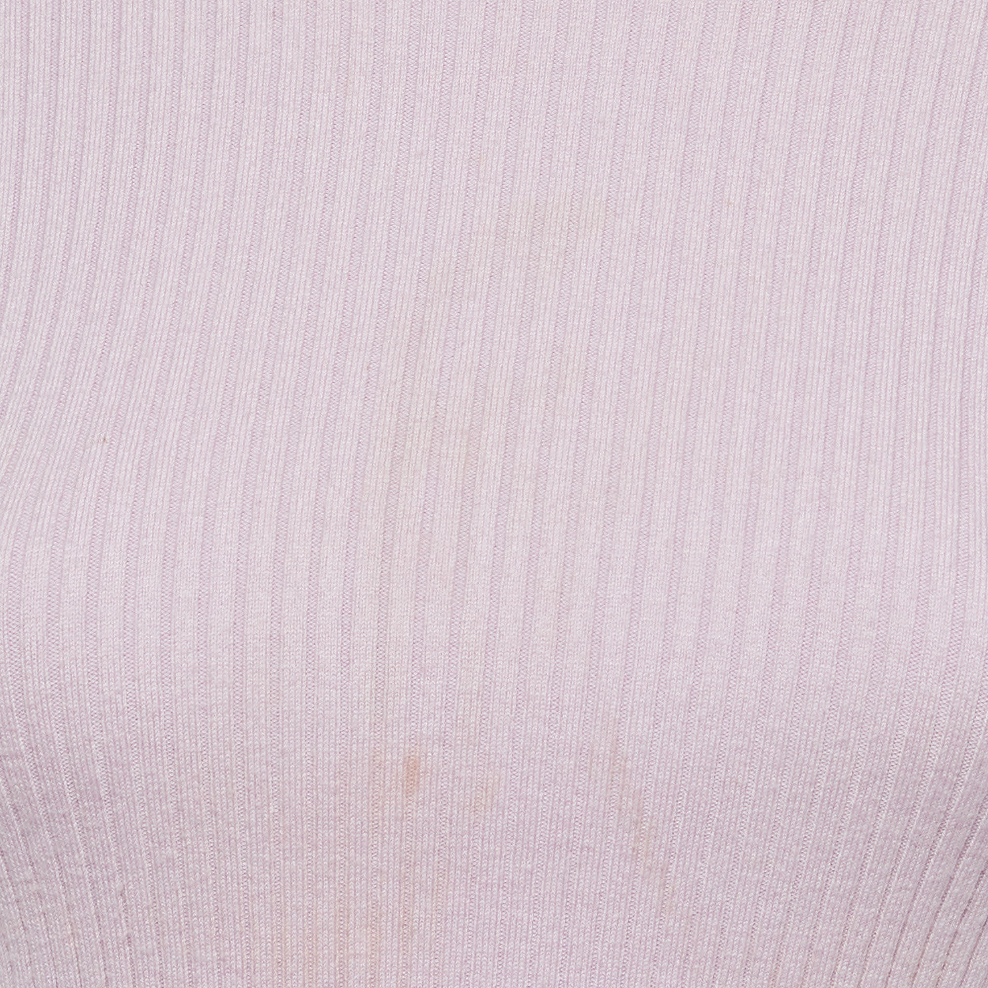 Maje Lilac Rib Knit Cut Out Detail Mini Dress