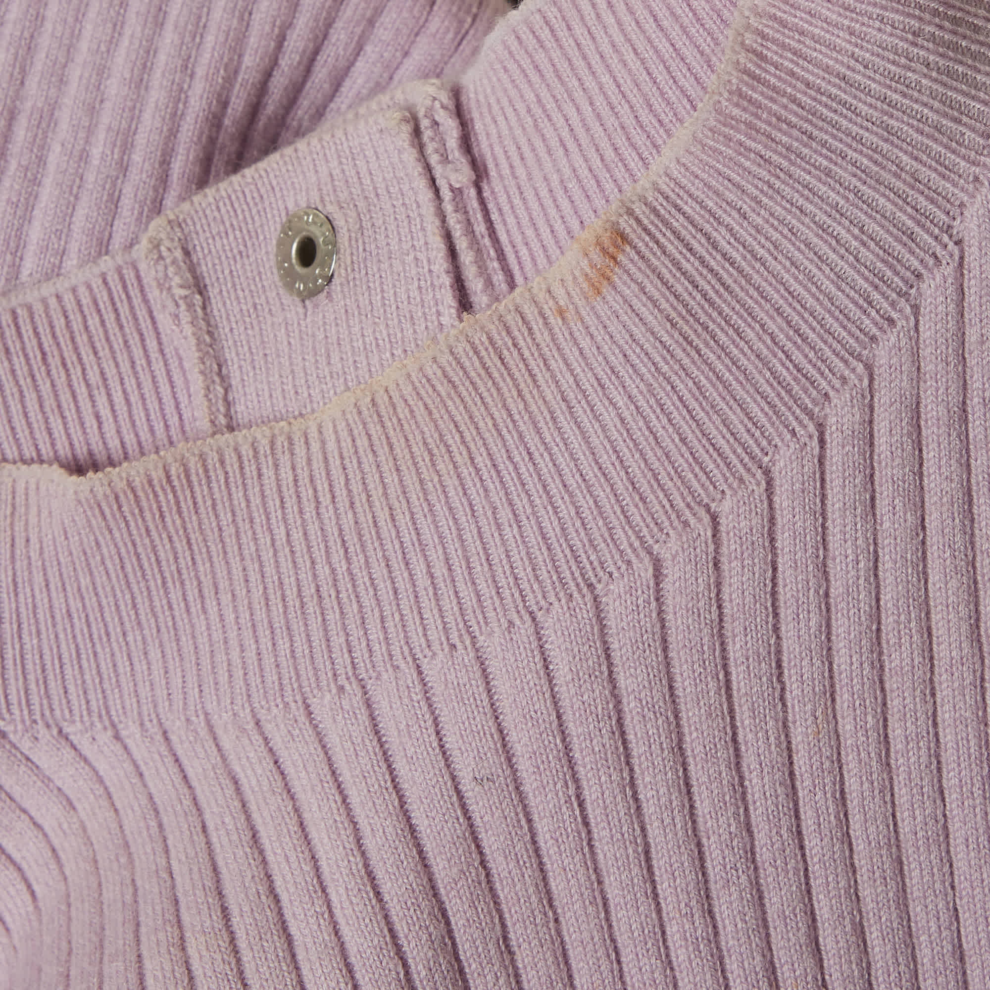 Maje Lilac Rib Knit Cut Out Detail Mini Dress