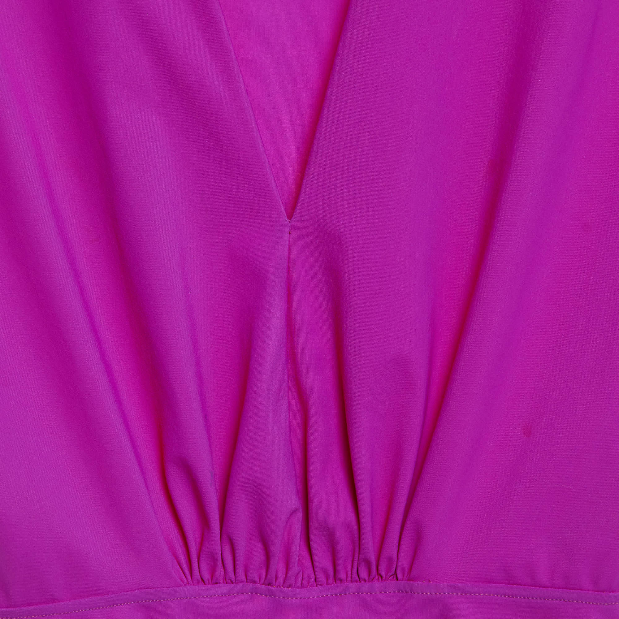 Maje Pink Jersey Plunging Neck Tilio Bodysuit