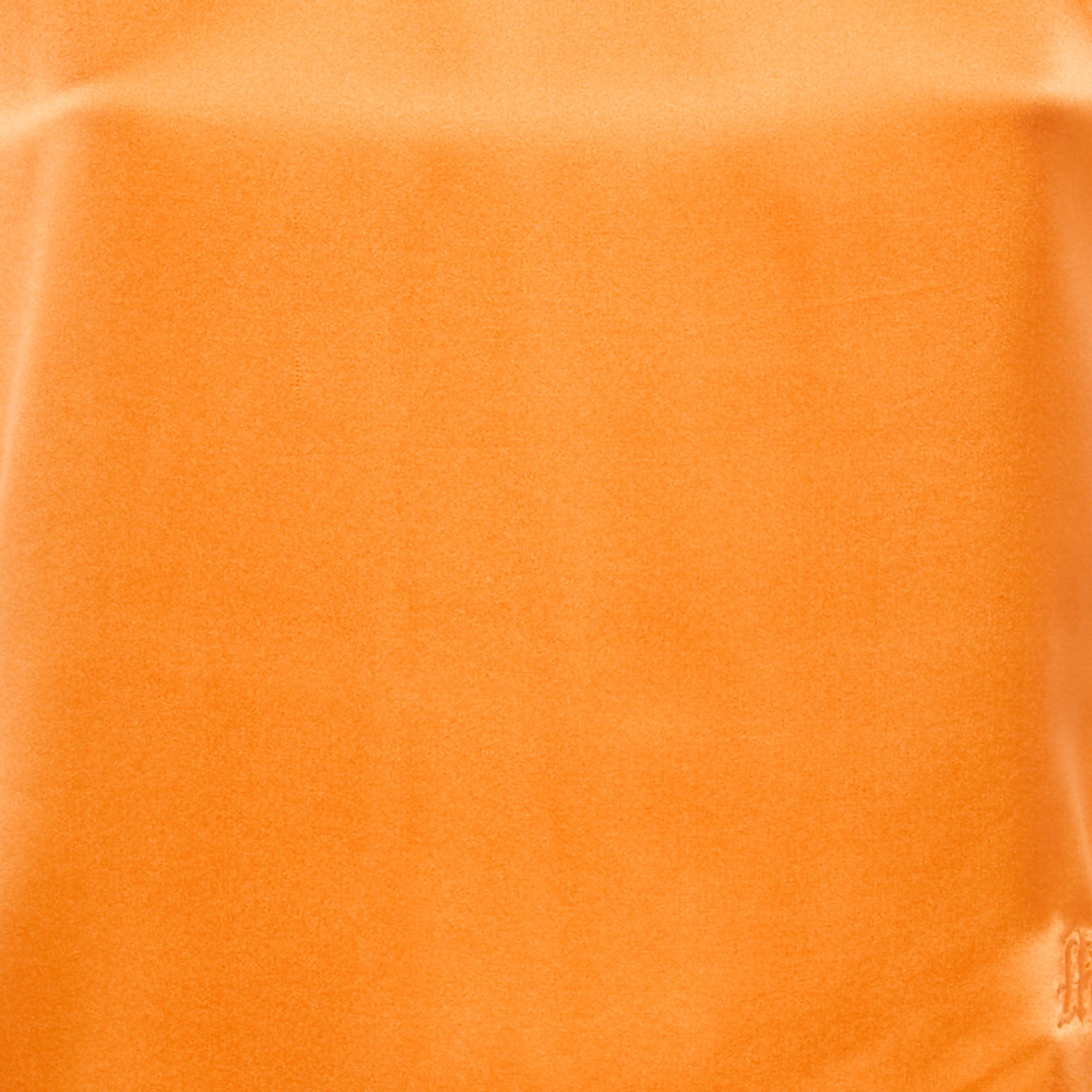 Maje Orange Logo Embroidered Silk T - Shirt