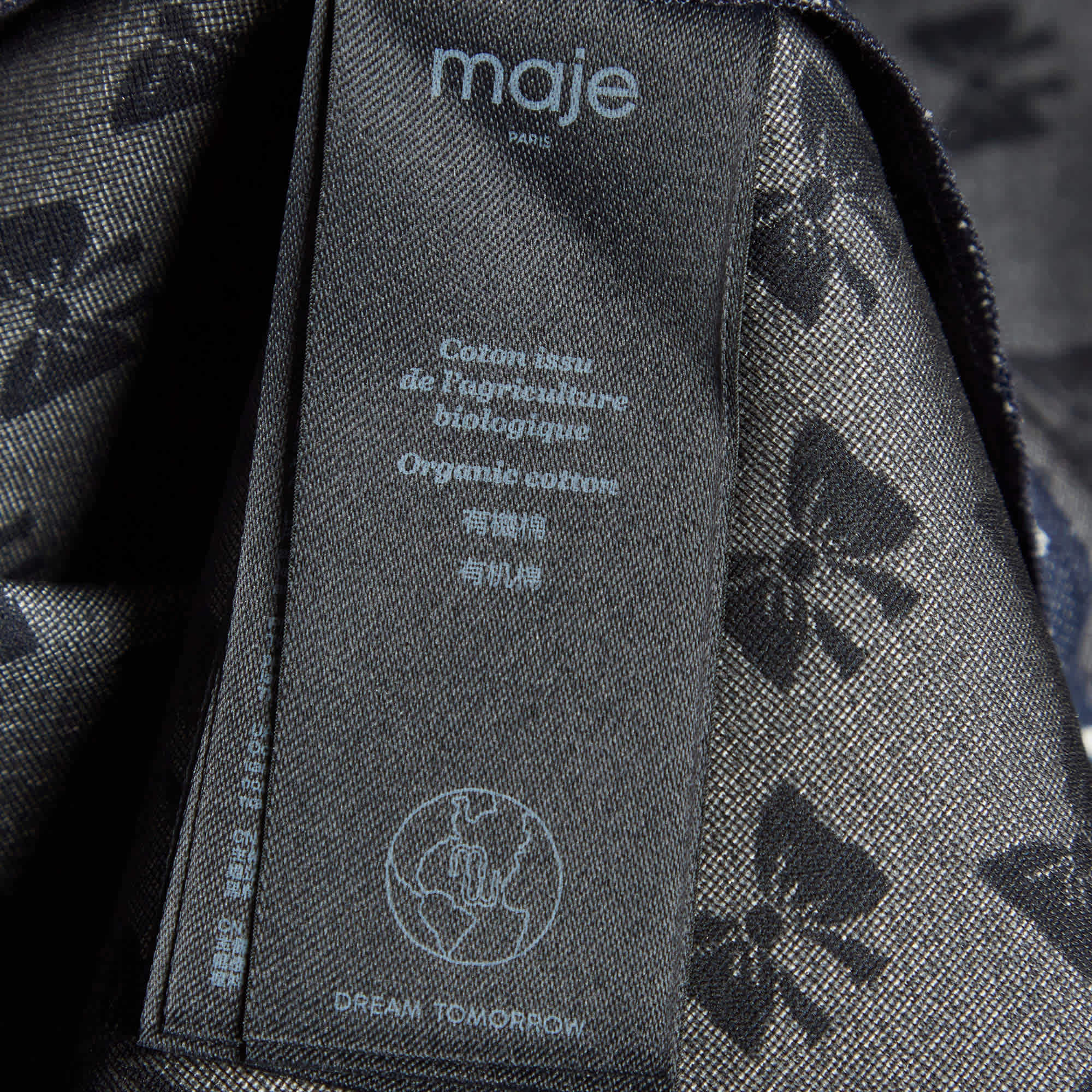 Maje Blue Bow Print Jonala Mini Skirt
