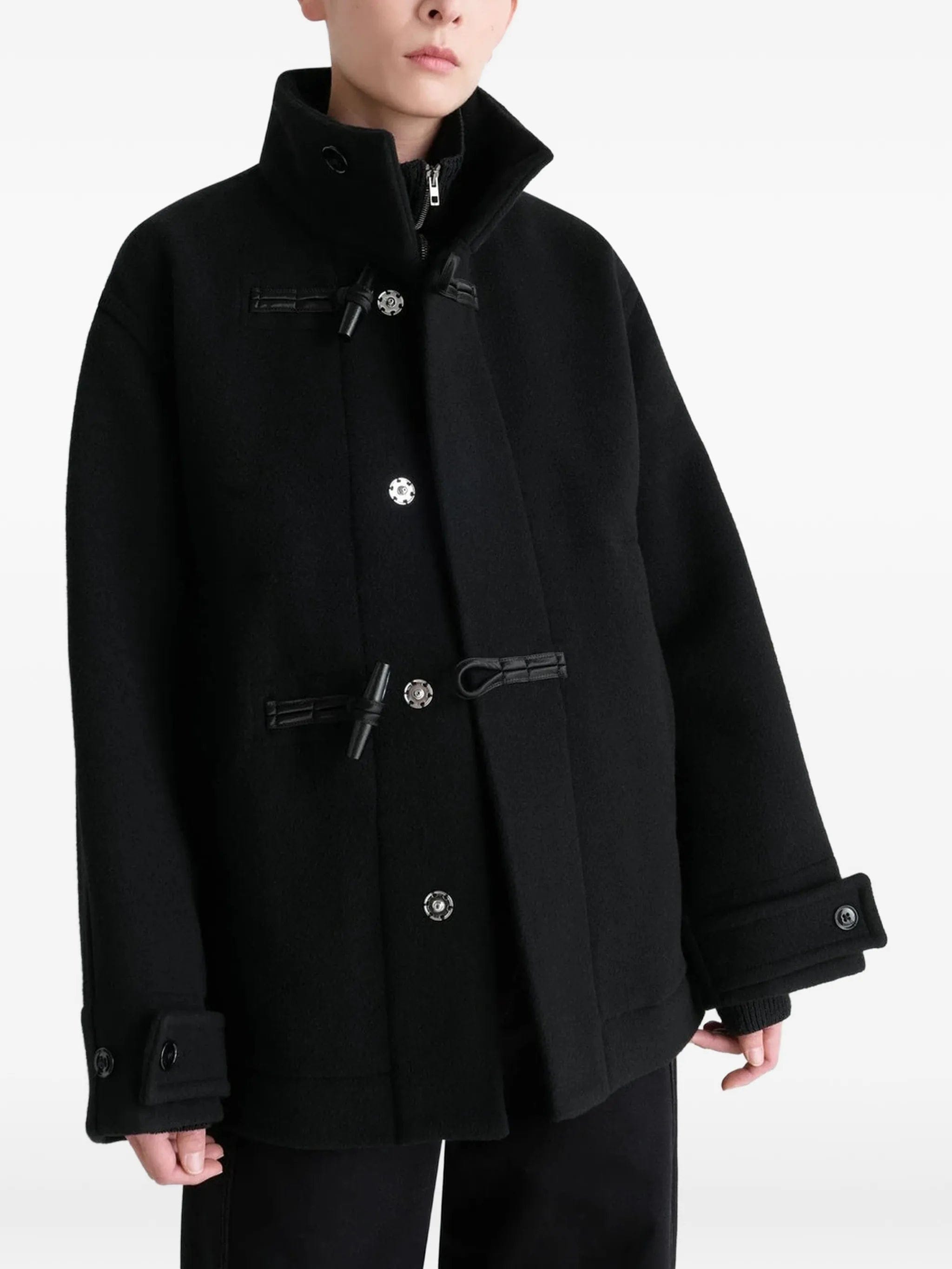 Lemaire black belted duffle coat