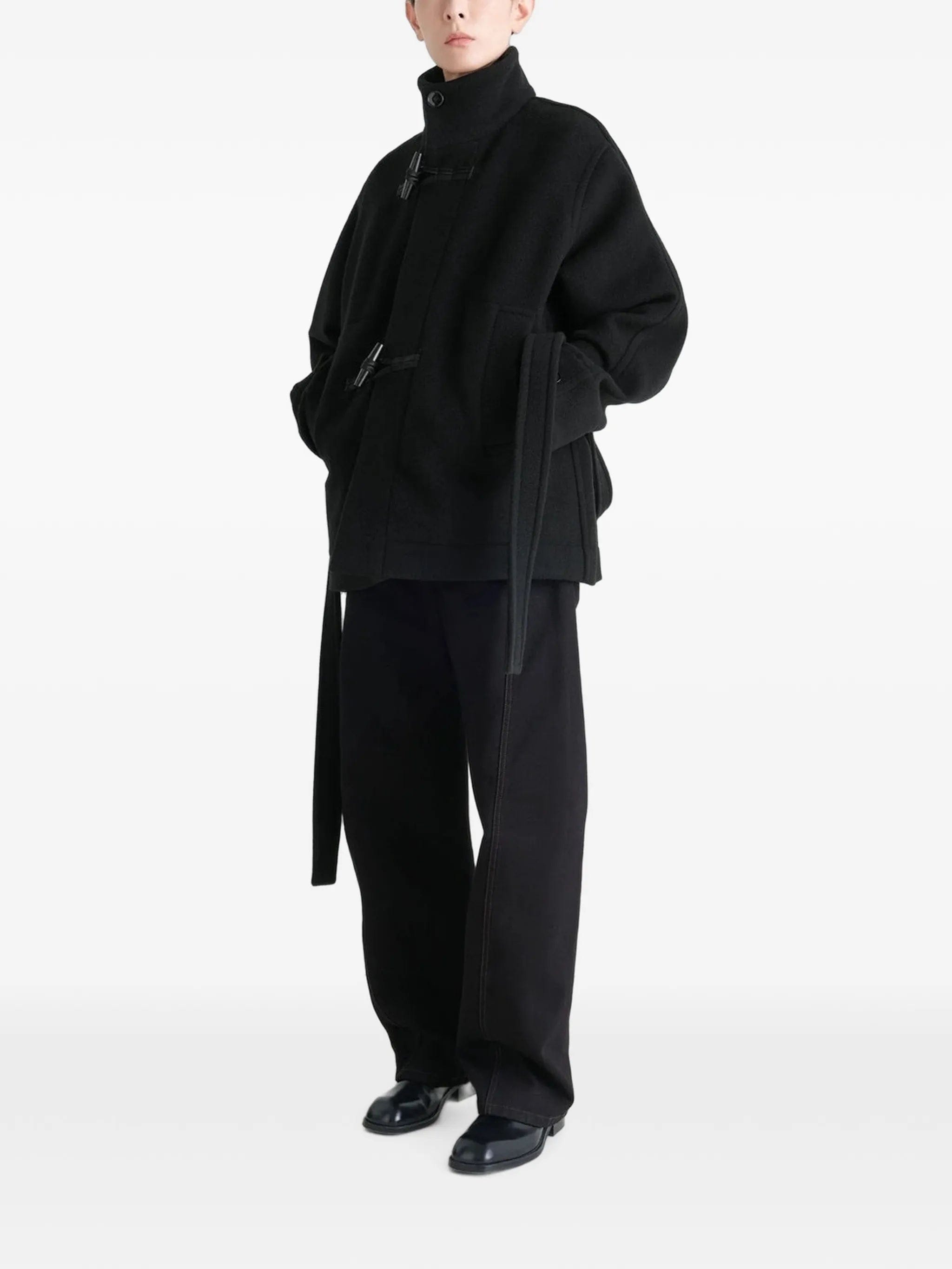 Lemaire black belted duffle coat
