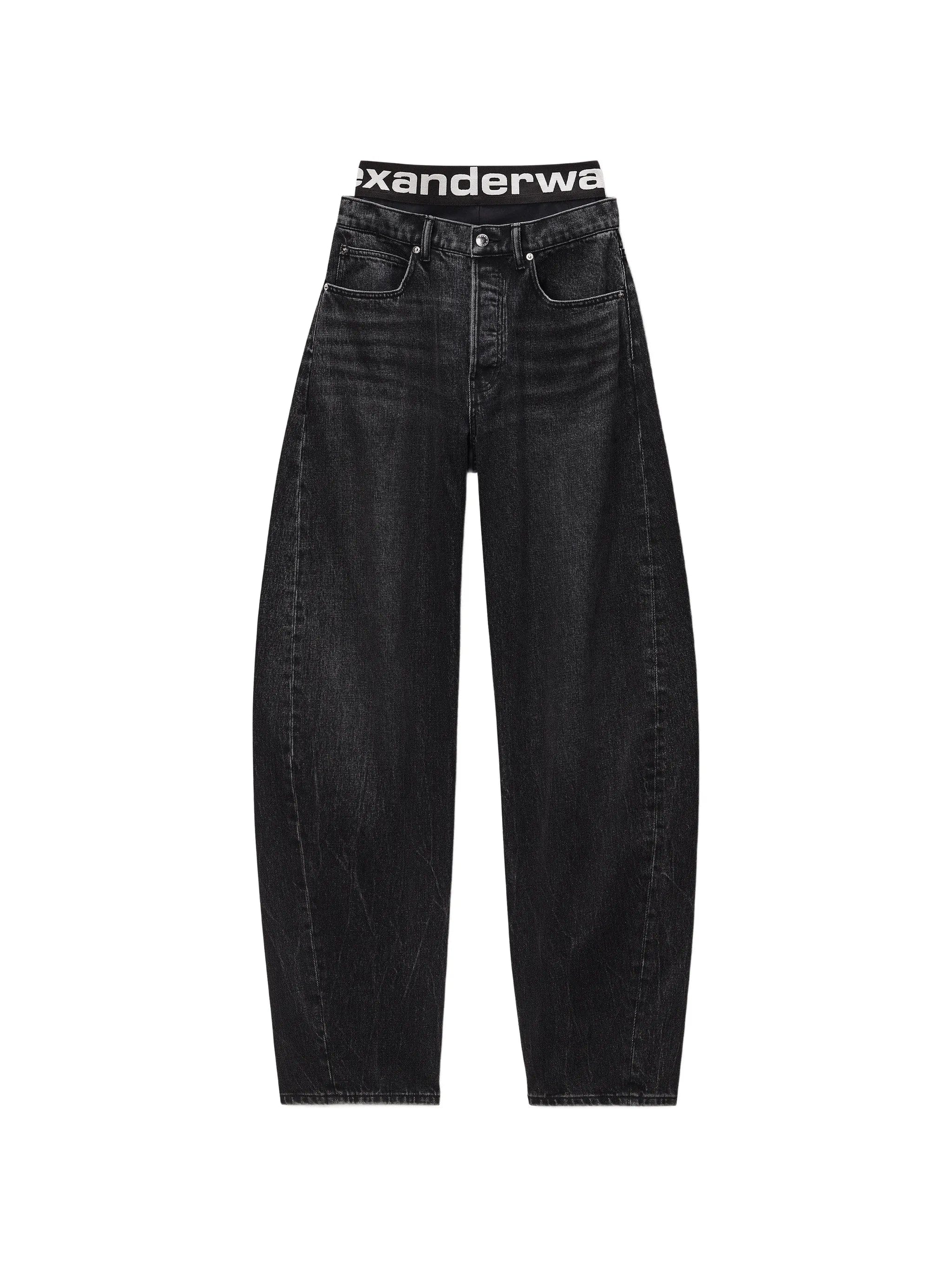 Alexander Wang logo - waistband loose - fit jeans