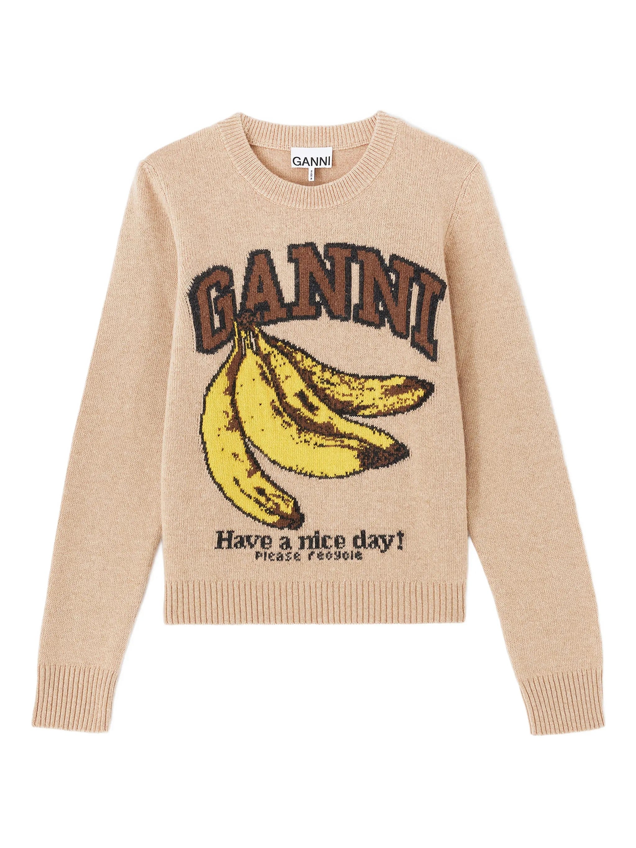 GANNI graphic wool sweater
